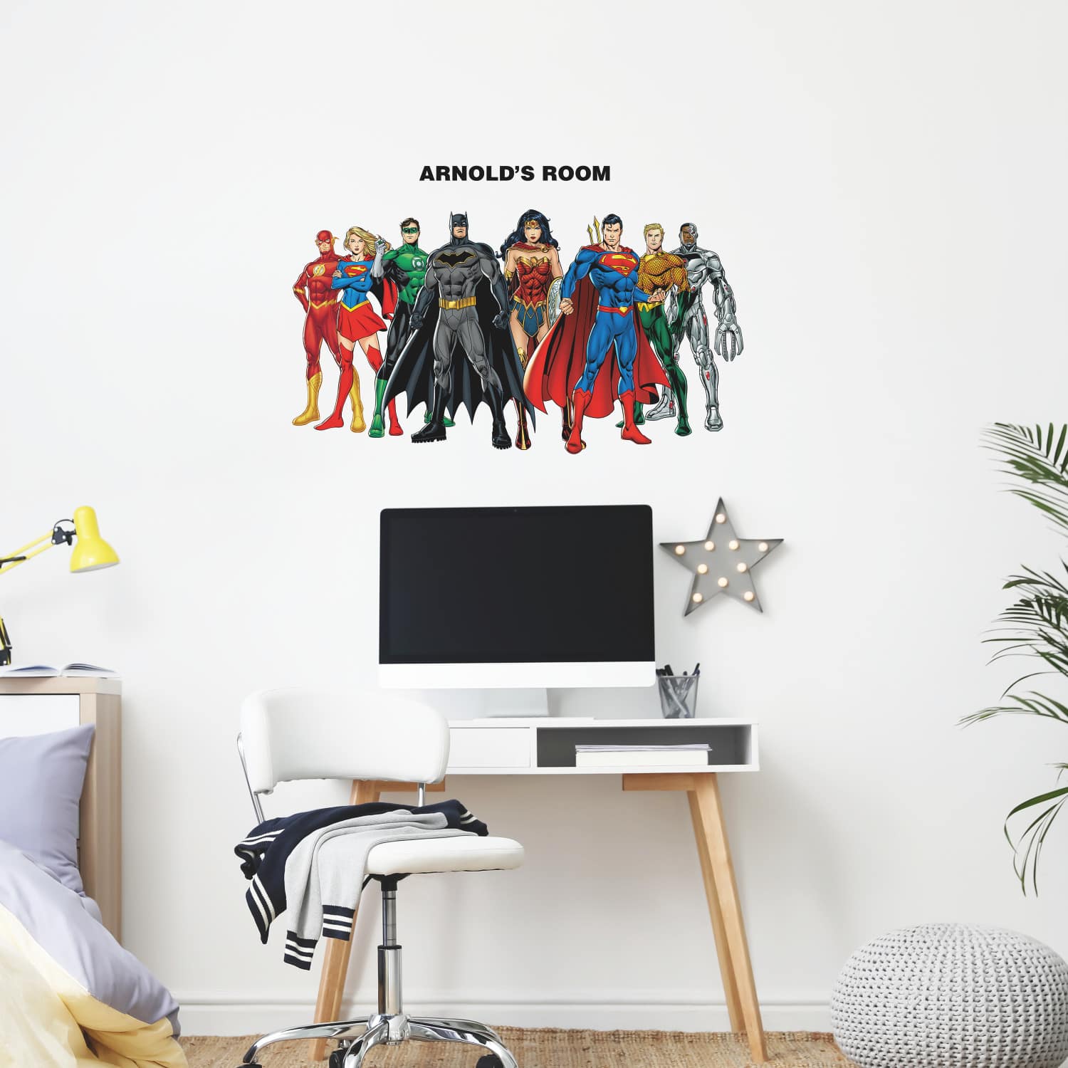 RoomMates Justice League Peel & Stick Giant Wall Decal Set with Alphabet
