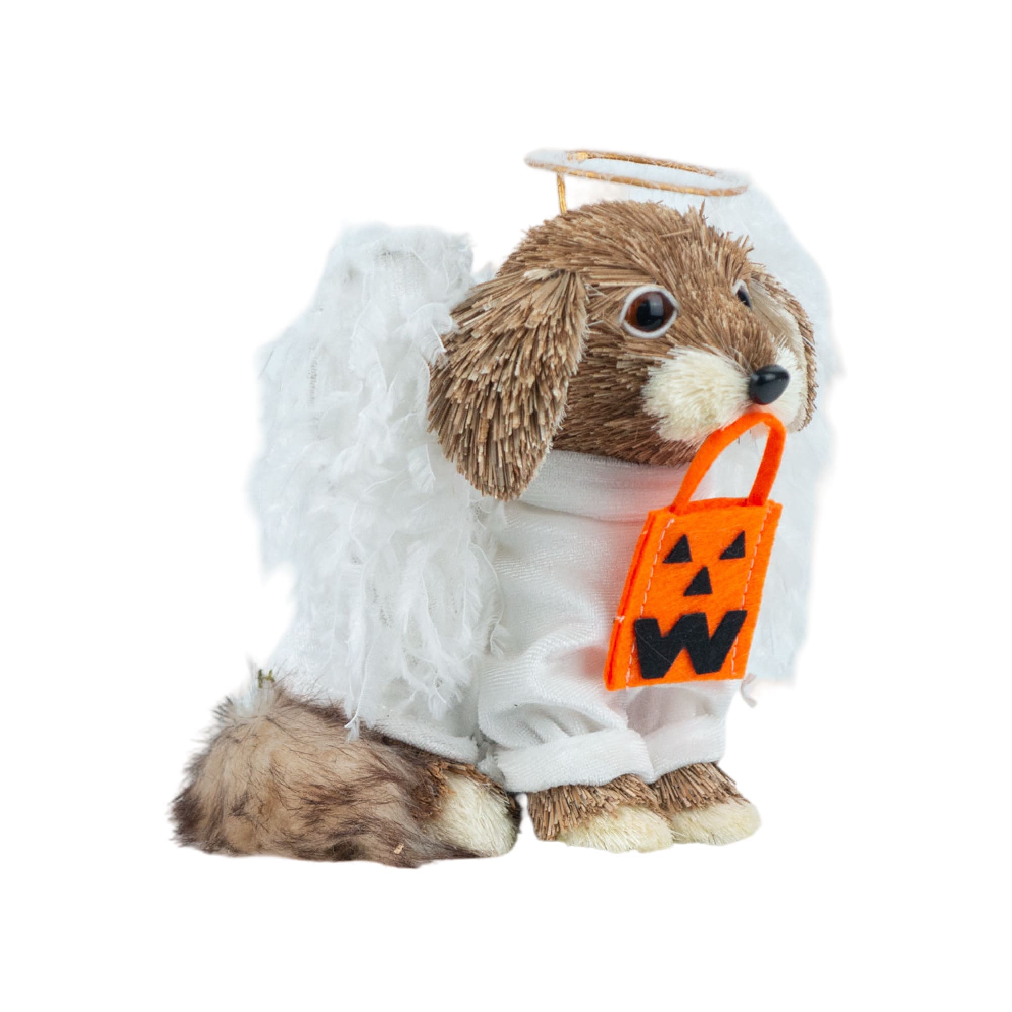 6.25" Sisal Dog Angel Natural Decorative Animal by Ashland®