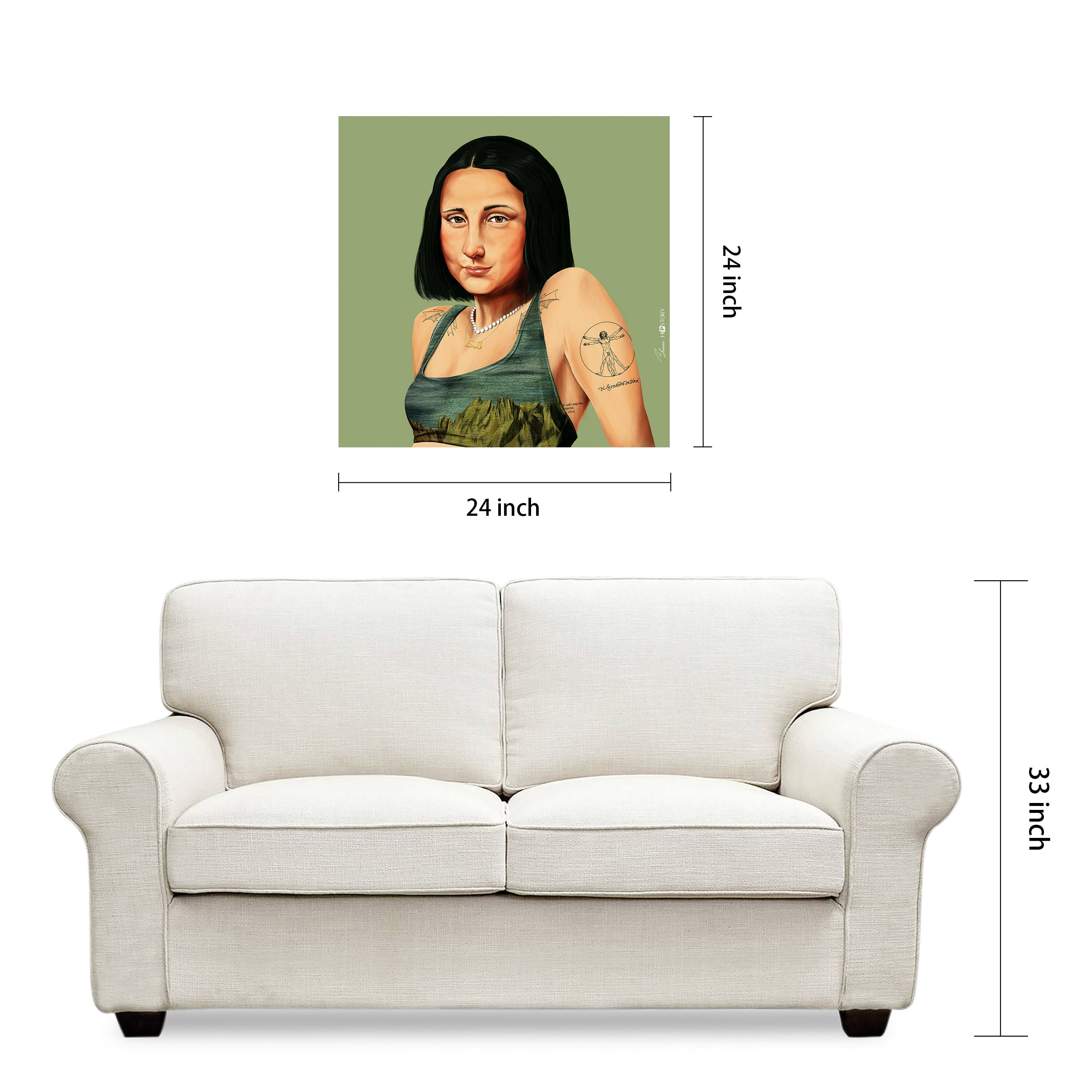 Empire Art Direct Hipstory™ 24" x 24" Hip Mona Lisa Frameless Free Floating Printed Tempered Glass Wall Art