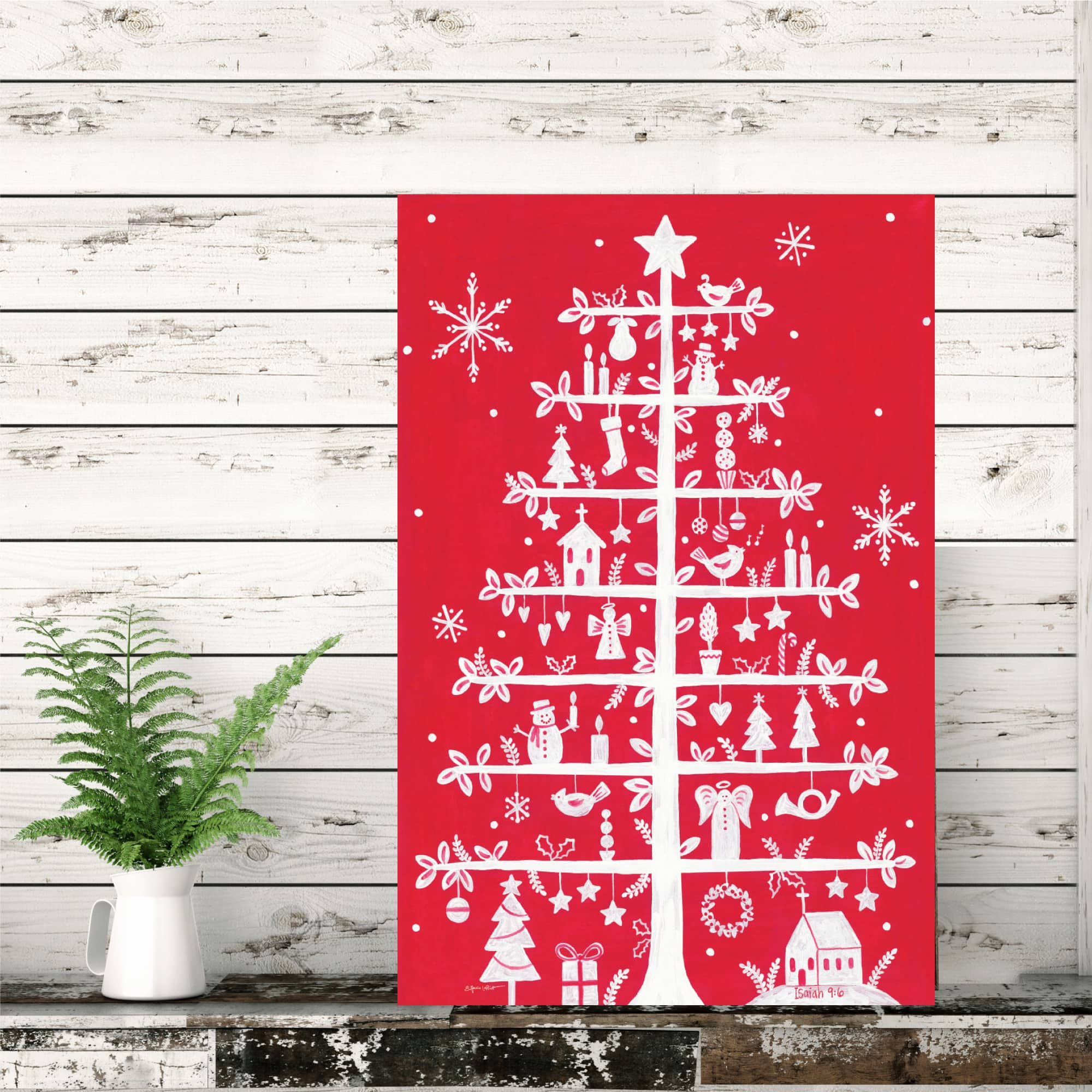 Courtside Market® Folk Art Christmas Gallery-Wrapped Canvas Wall Art