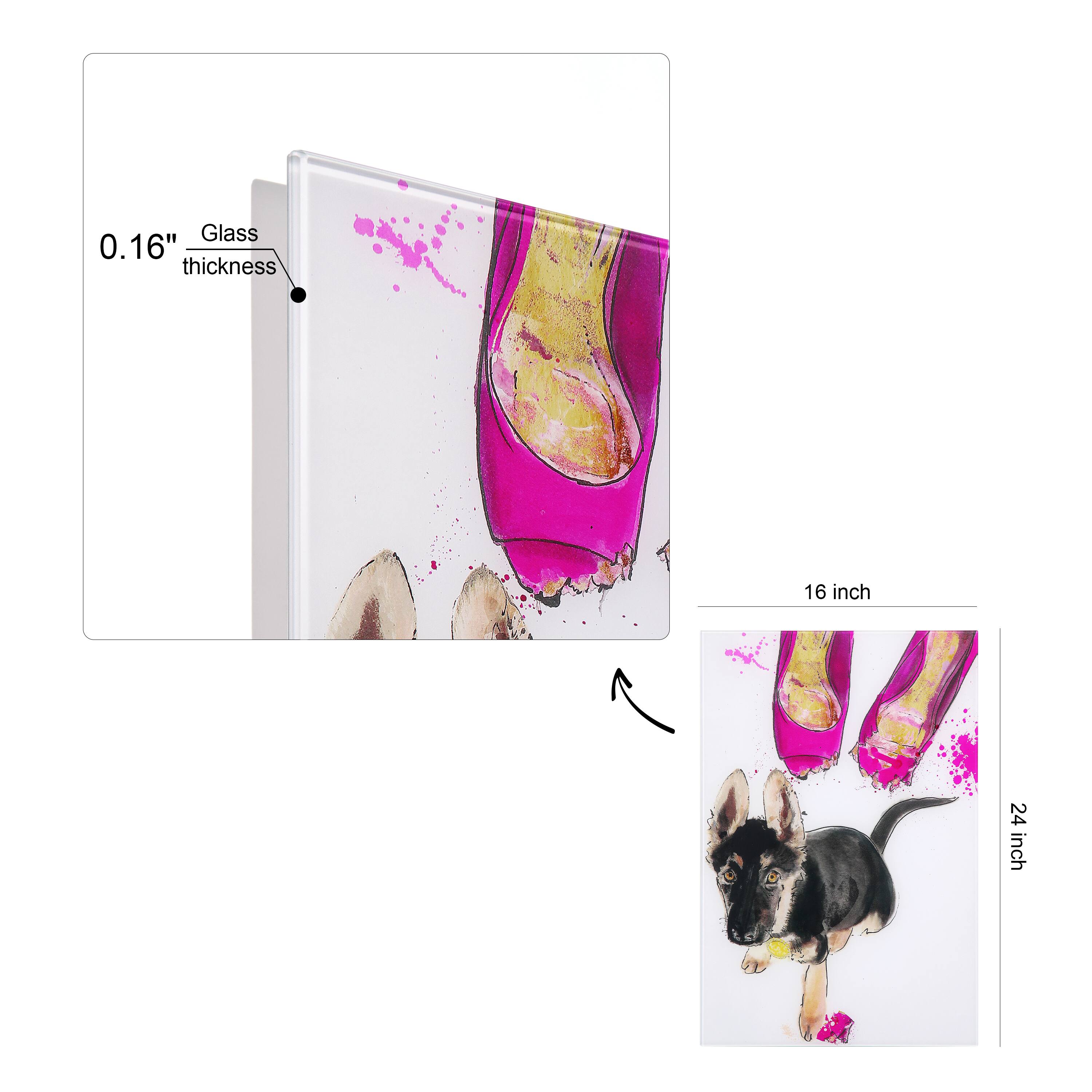 Empire Art Direct 16" x 24" Oh Oh! Free Floating Tempered Glass Wall Art