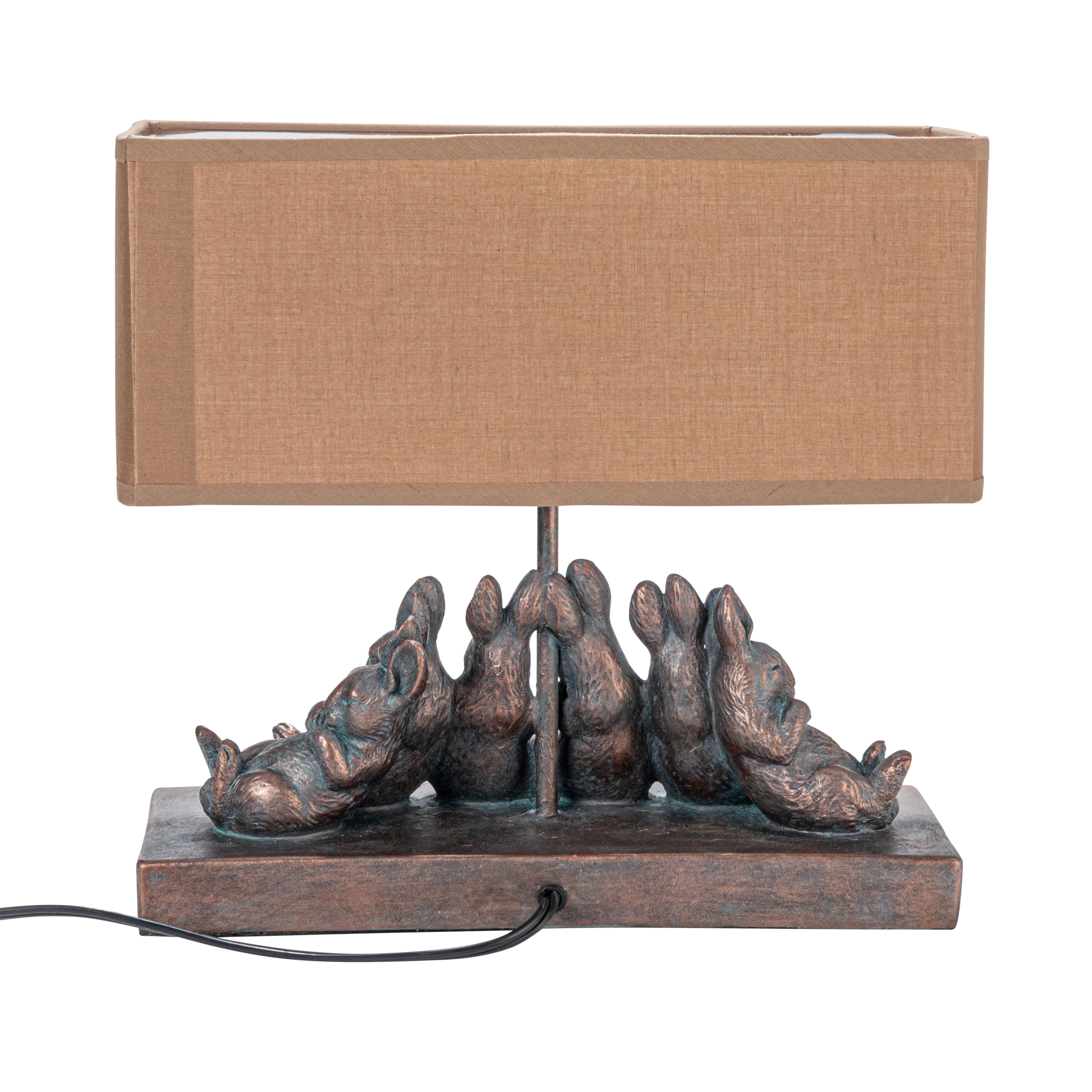 Hello Honey® 13" Rabbit Table Lamp with Rectangle Linen Shade