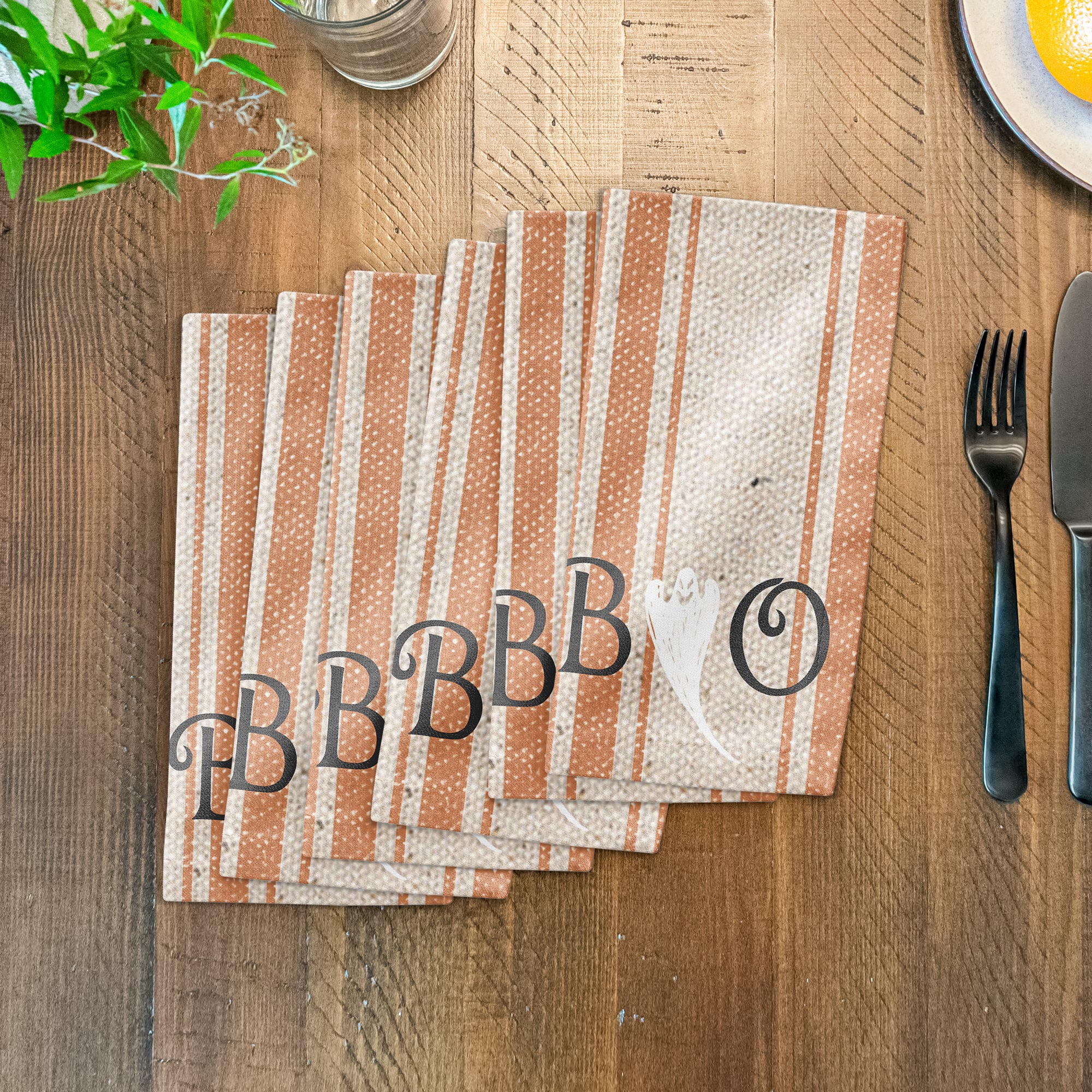 Boo Ghost 10" x 10" Cotton Twill Napkin