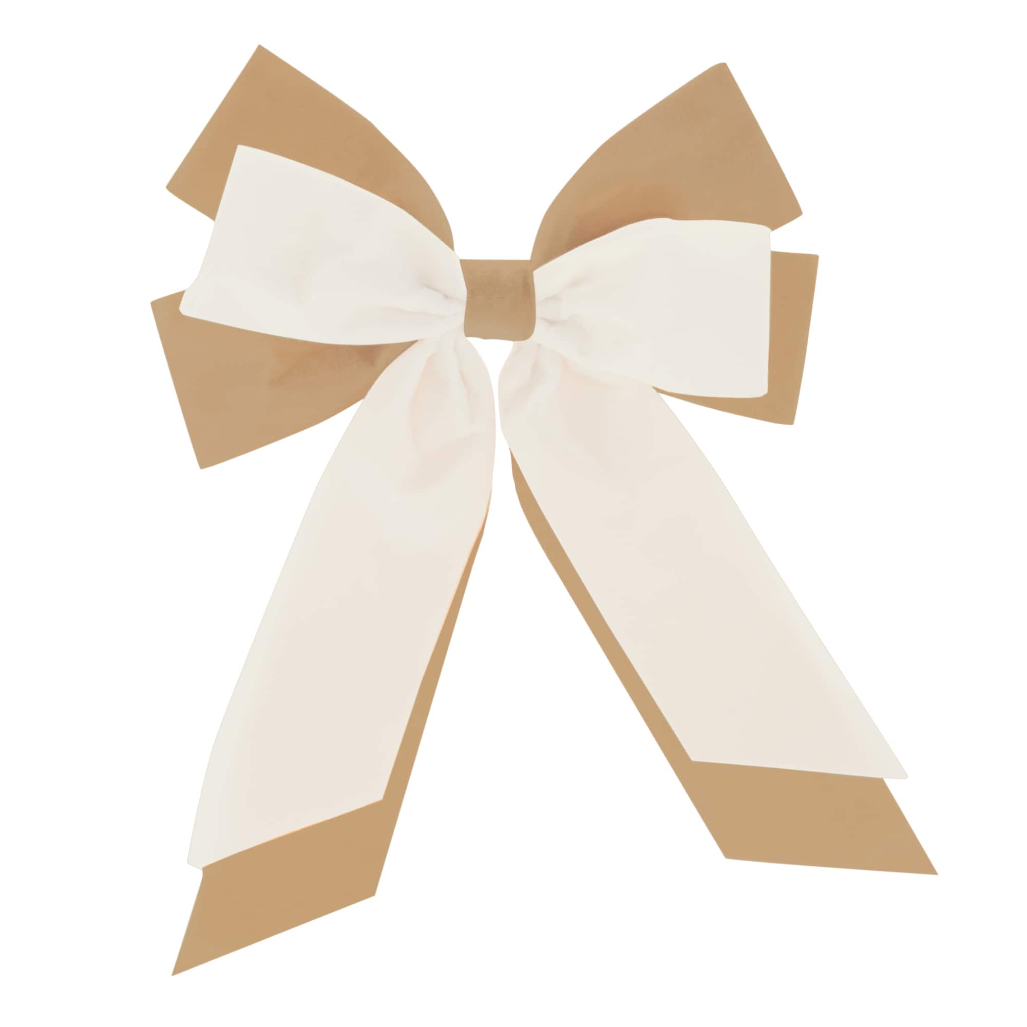 Melrose Cream & Tan Double Bow Ornaments, 2ct.