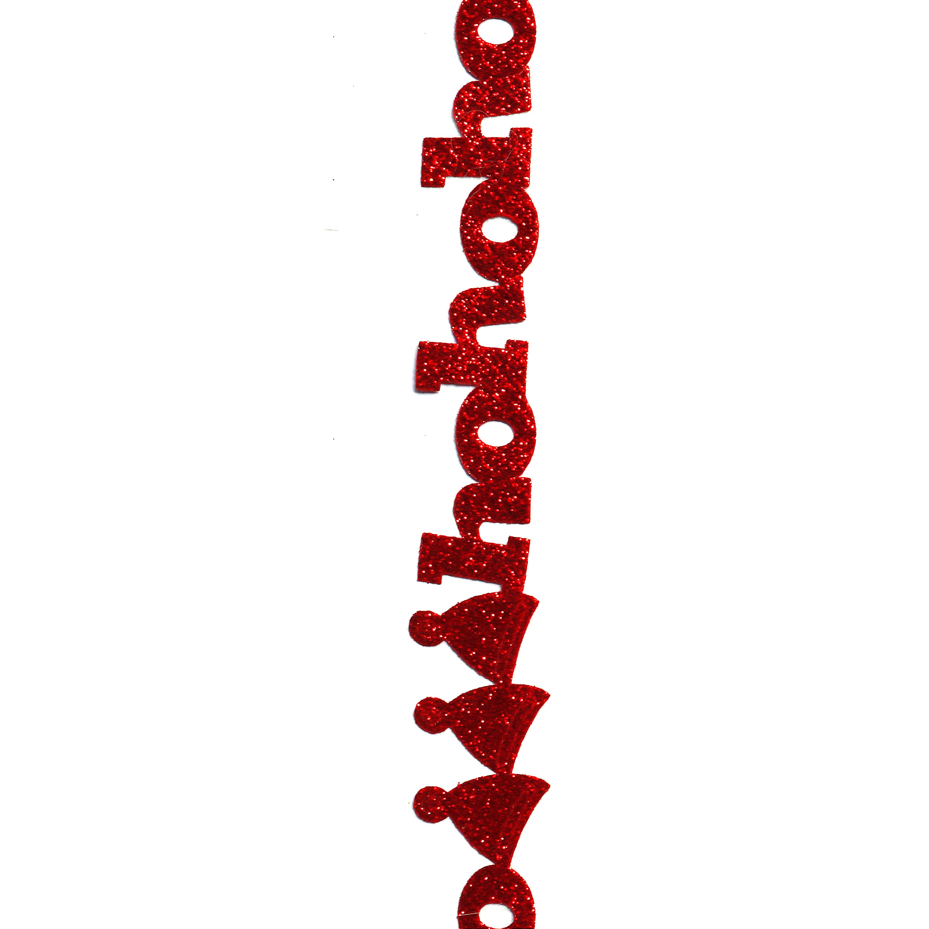 Gwen Studios 7/8" x 3yd. Die Cut "Ho Ho Ho" Words Christmas Ribbon