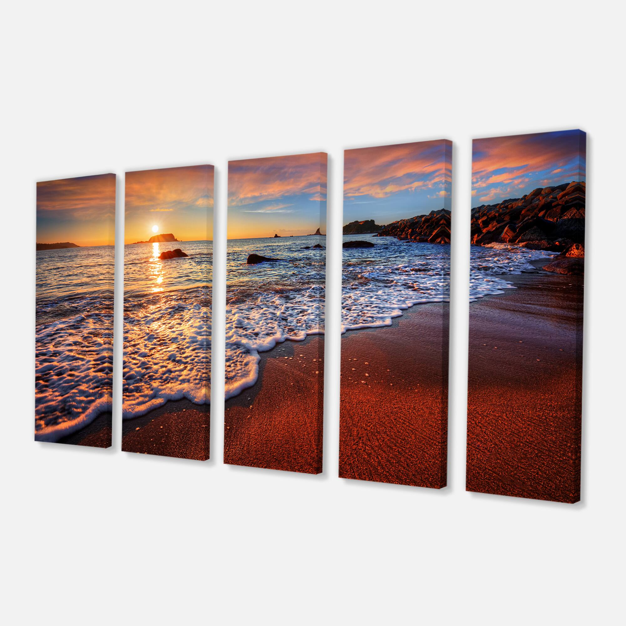 Designart - Stunning Ocean Beach at Sunset