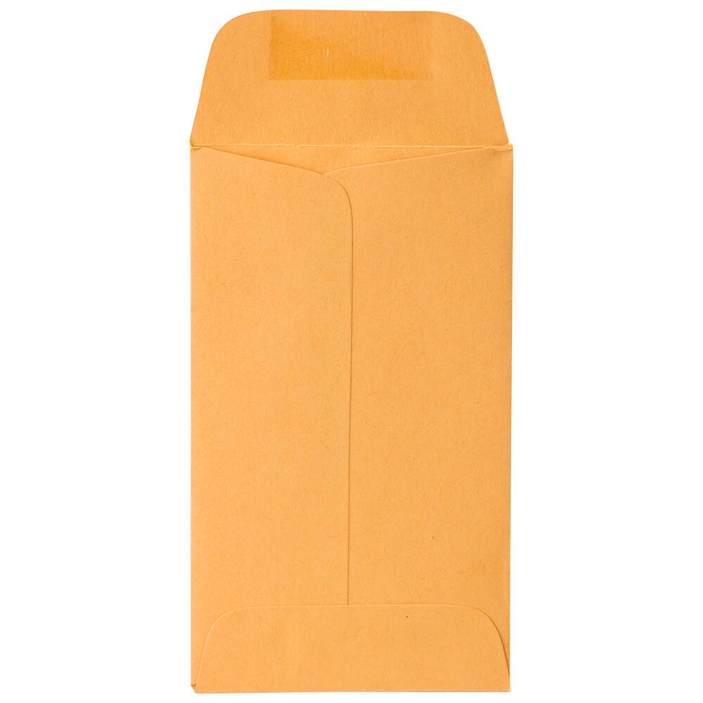 JAM Paper 2.5" x 4.25" Brown Kraft Manila Coin Envelopes, 100ct.