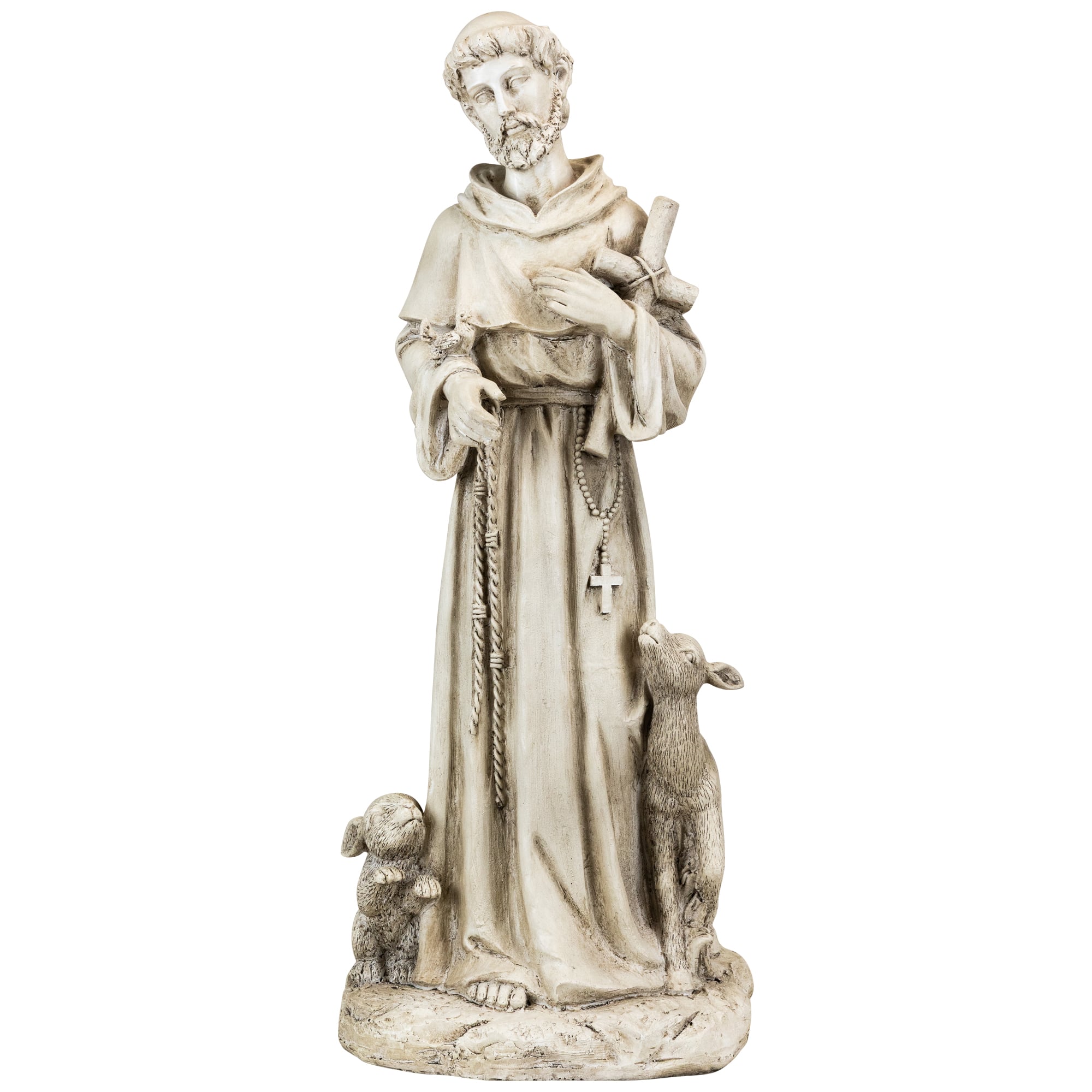 St. Francis Of Assisi with Animals Outdoor Garden Statue - 20"