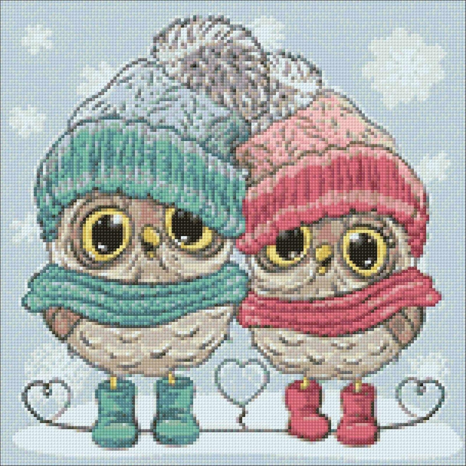 Wizardi Winter Owlets Diamond Painting Kit