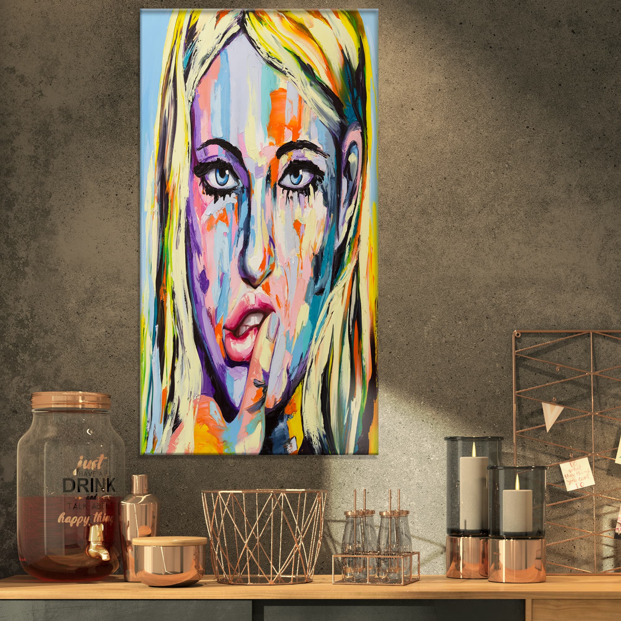 Designart - Woman Portrait Right now - Glamour Painting Print on Wrapped Canvas