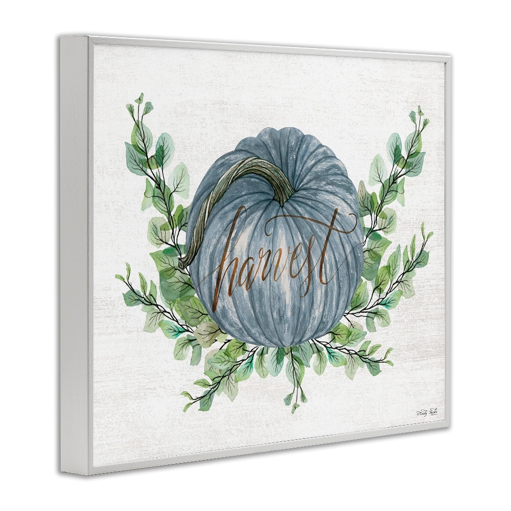 Stupell Industries Blue Harvest Pumpkin Framed Giclee Art