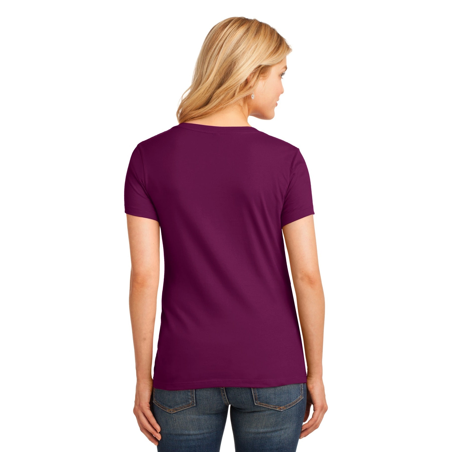 Port & Company® Brights Core Cotton V-Neck Ladies T-Shirt