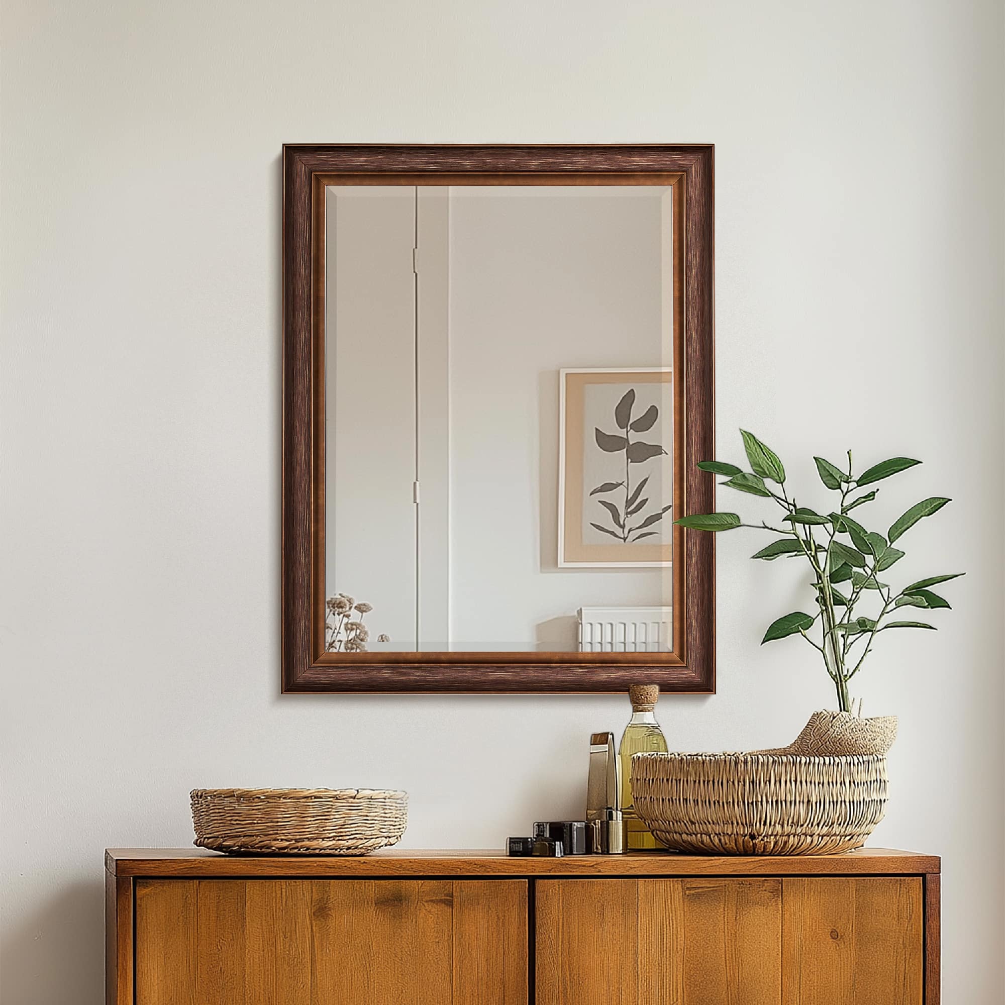 Head West 28" Bronze & Copper Oil-Rubbed Framed Wall Mirror