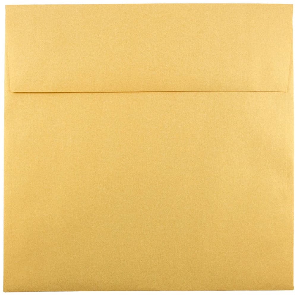 JAM Paper 8.5" x 8.5" Gold Stardream Square Metallic Invitation Envelopes, 50ct.