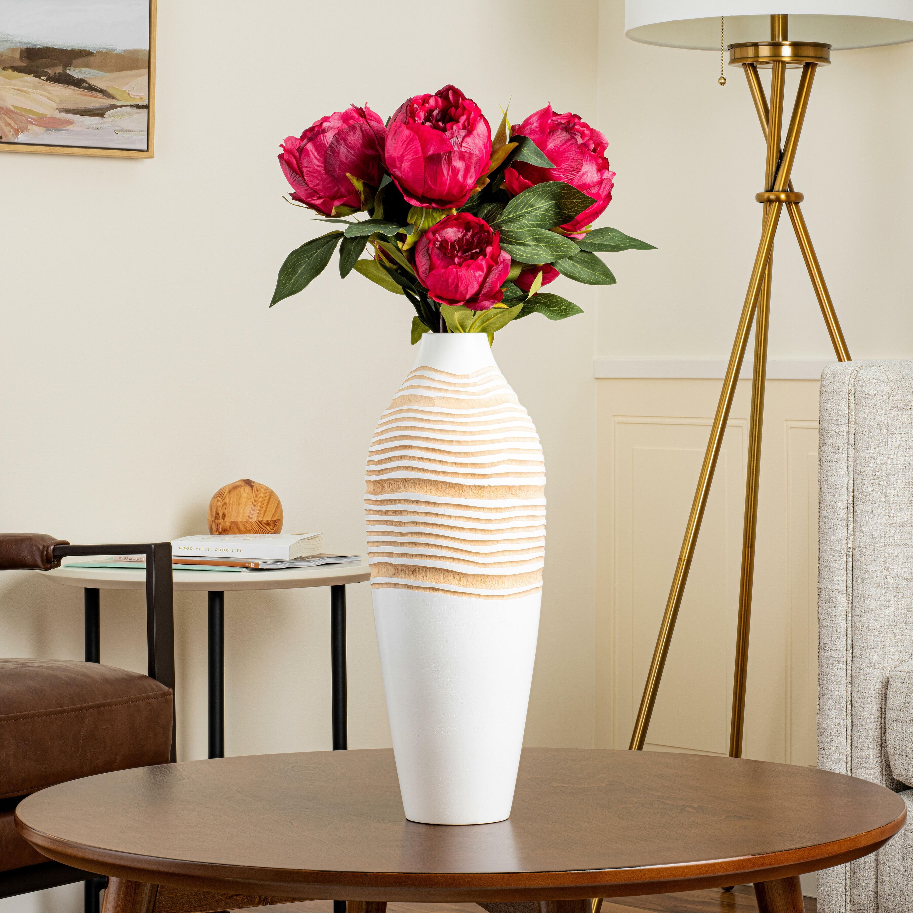 Artificial Red Peony Bush