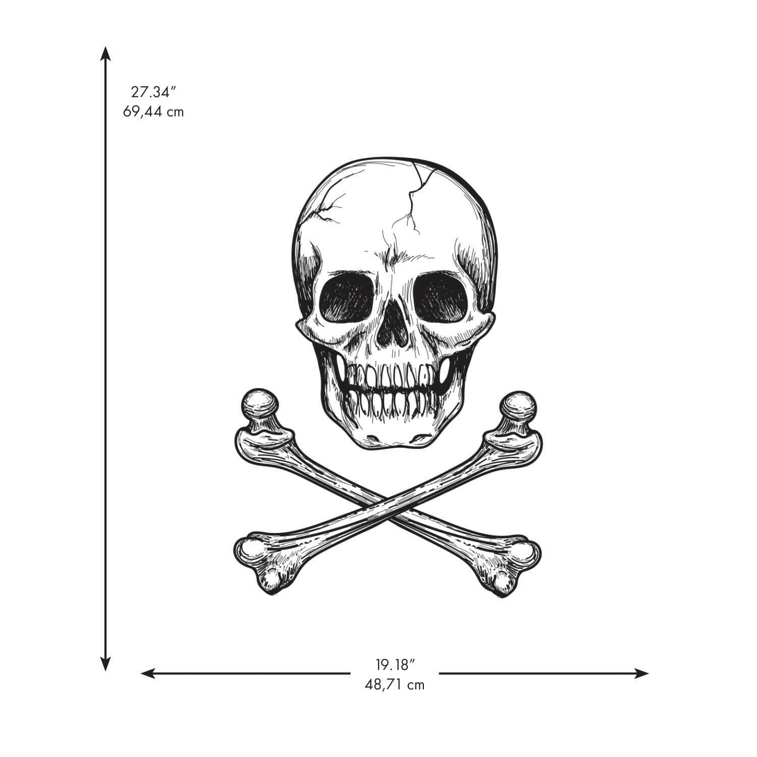 RoomMates Skull Glow In The Dark Peel & Stick Giant Wall Decal