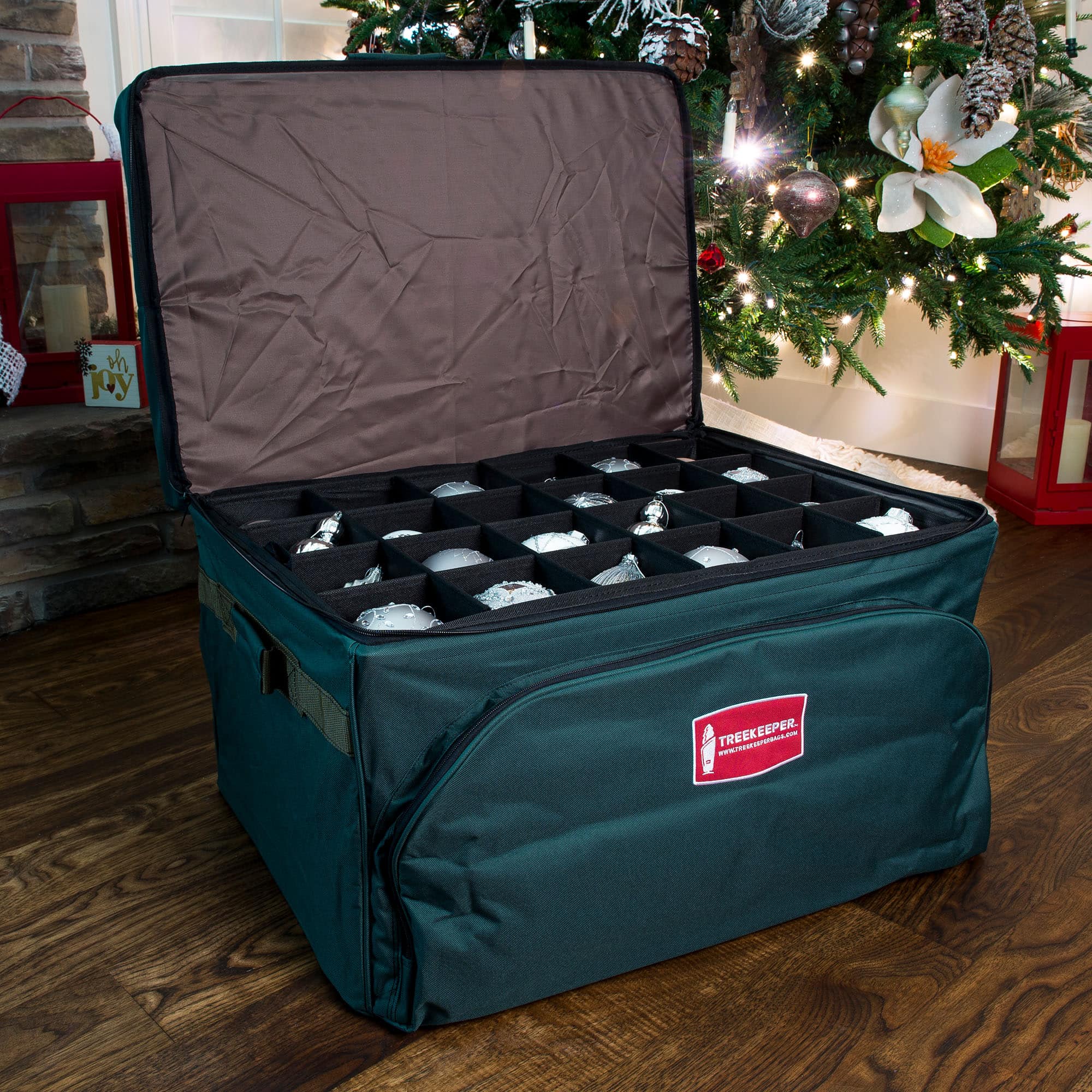 TreeKeeper 72ct. 4" Christmas Ornament Storage Box with Top Pocket