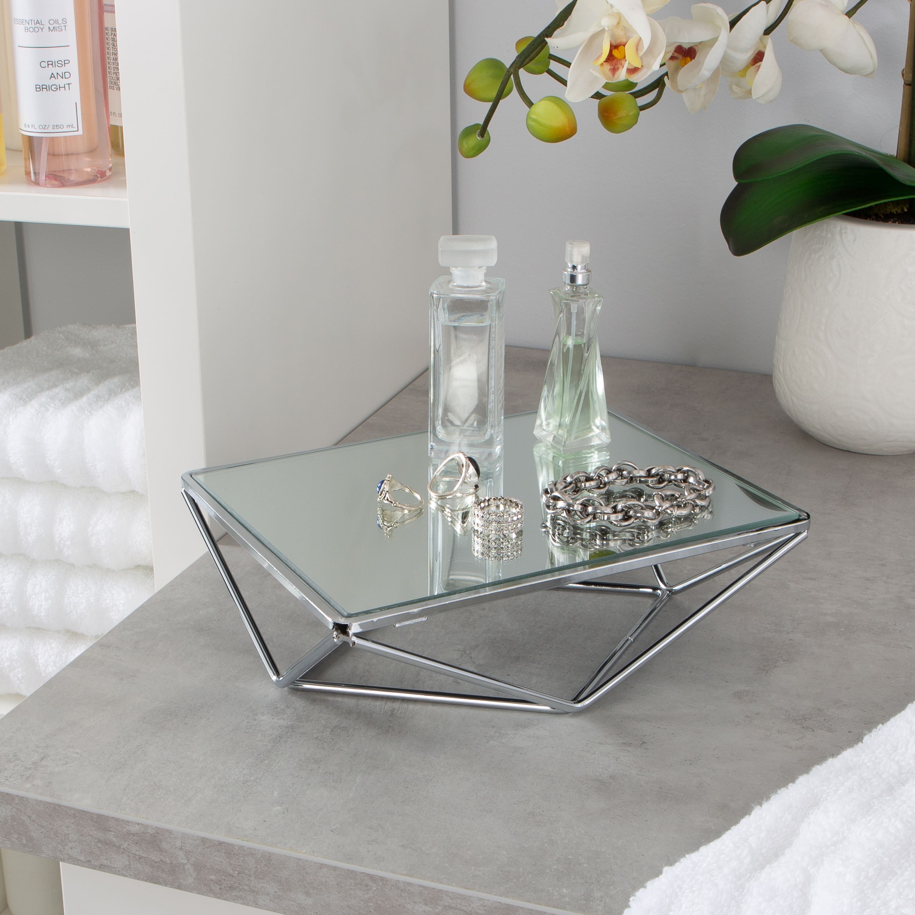 Home Details Chrome Geometric Vanity Mirror