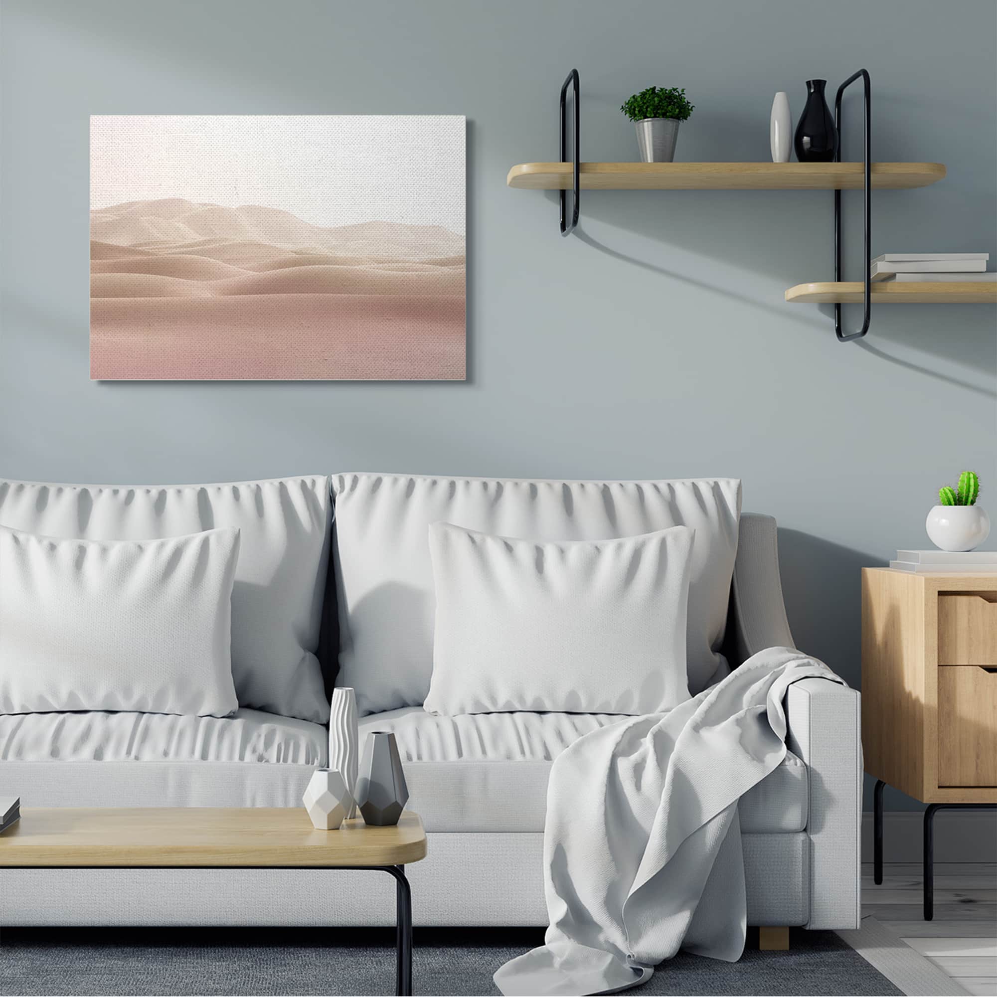 Stupell Industries Desert Sand Dunes Landscape Beige White Sky Canvas Wall Art