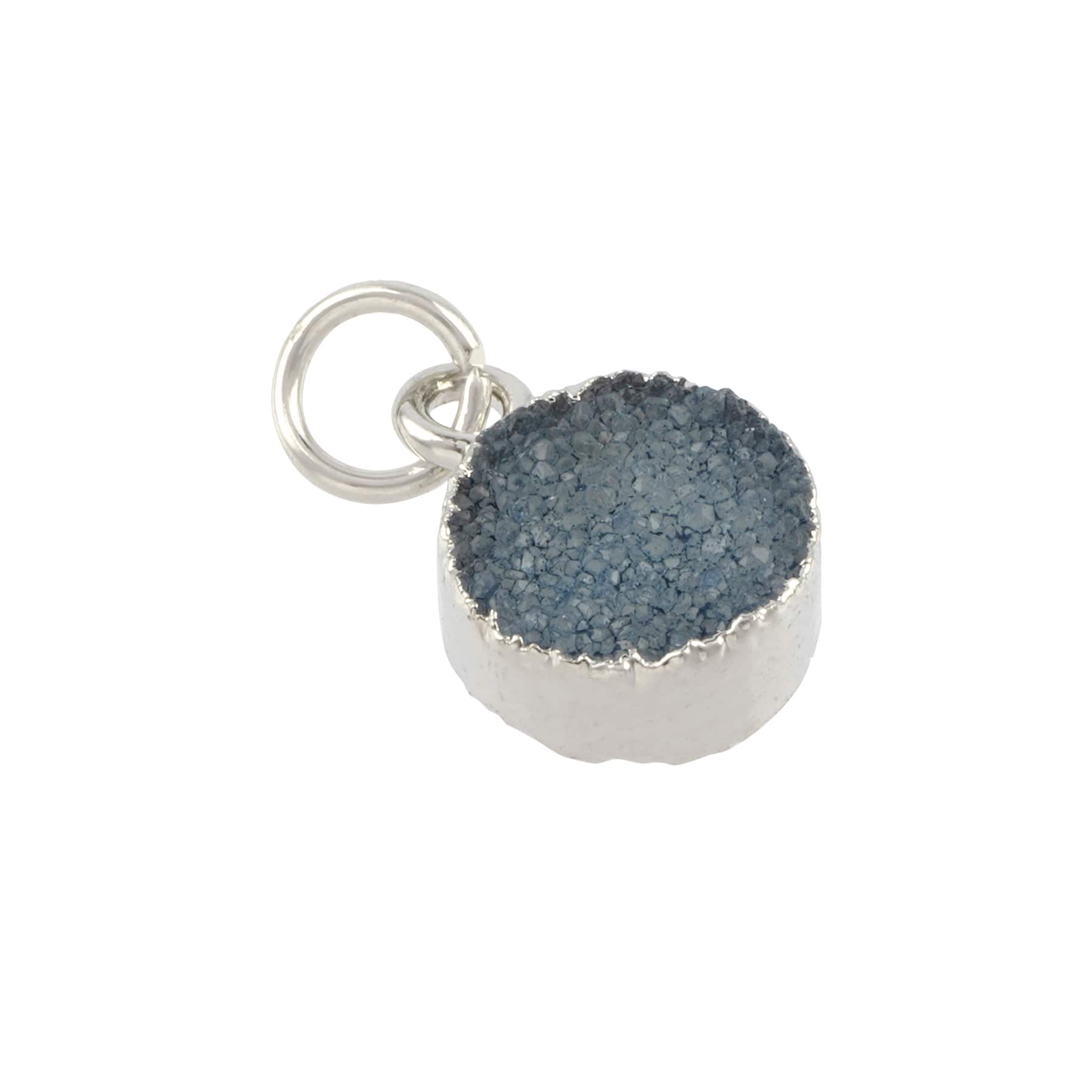 Round Blue Dyed Quartz Charm by Bead Landing™