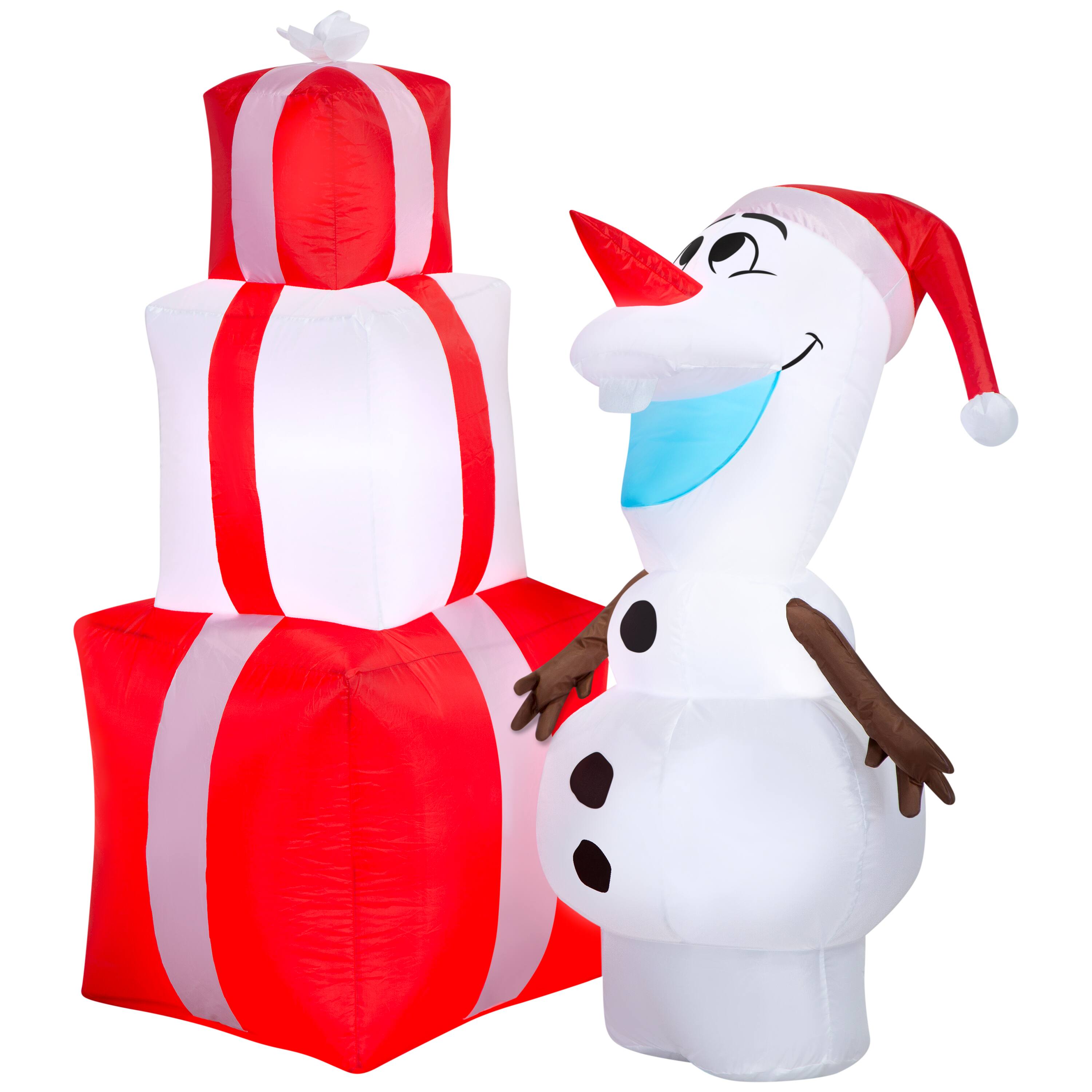 4ft. Airblown® Disney® Inflatable Olaf with Presents Christmas Light Décor