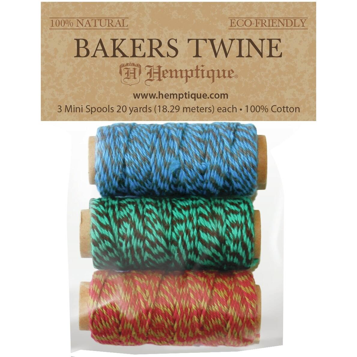 Hemptique® Jester Cotton Baker's Twine Mini Spools, 3ct.