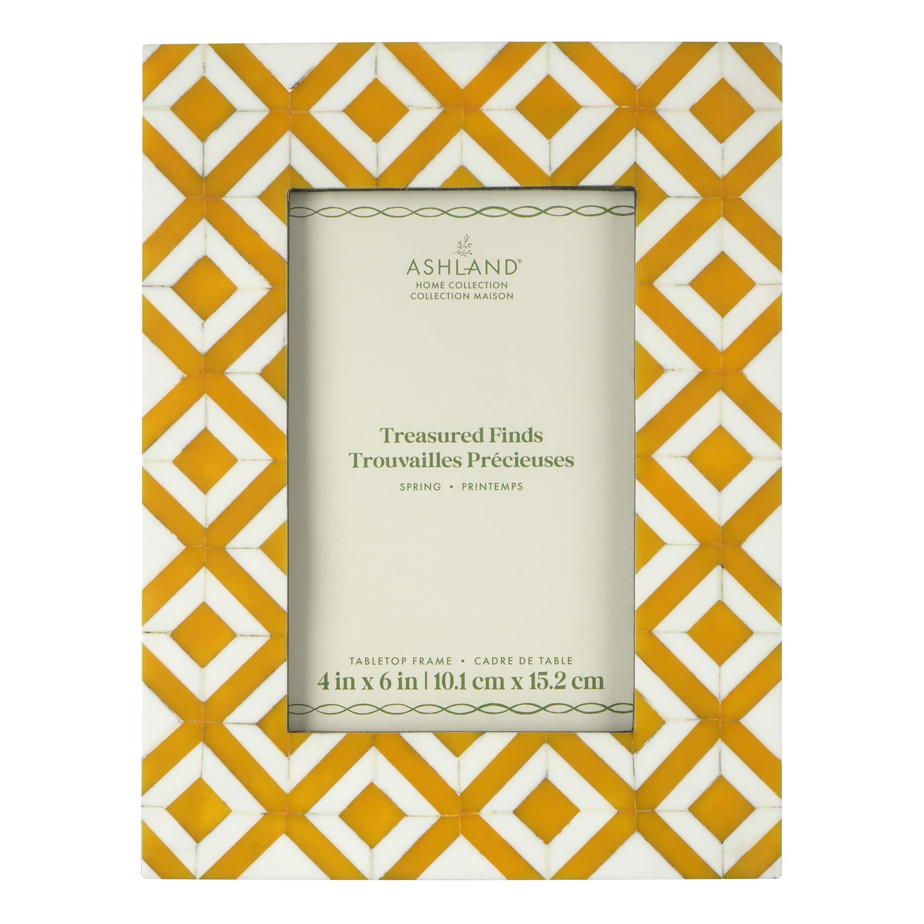 4" x 6" Yellow & White Tile Tabletop Frame, Treasured Finds by Ashland®