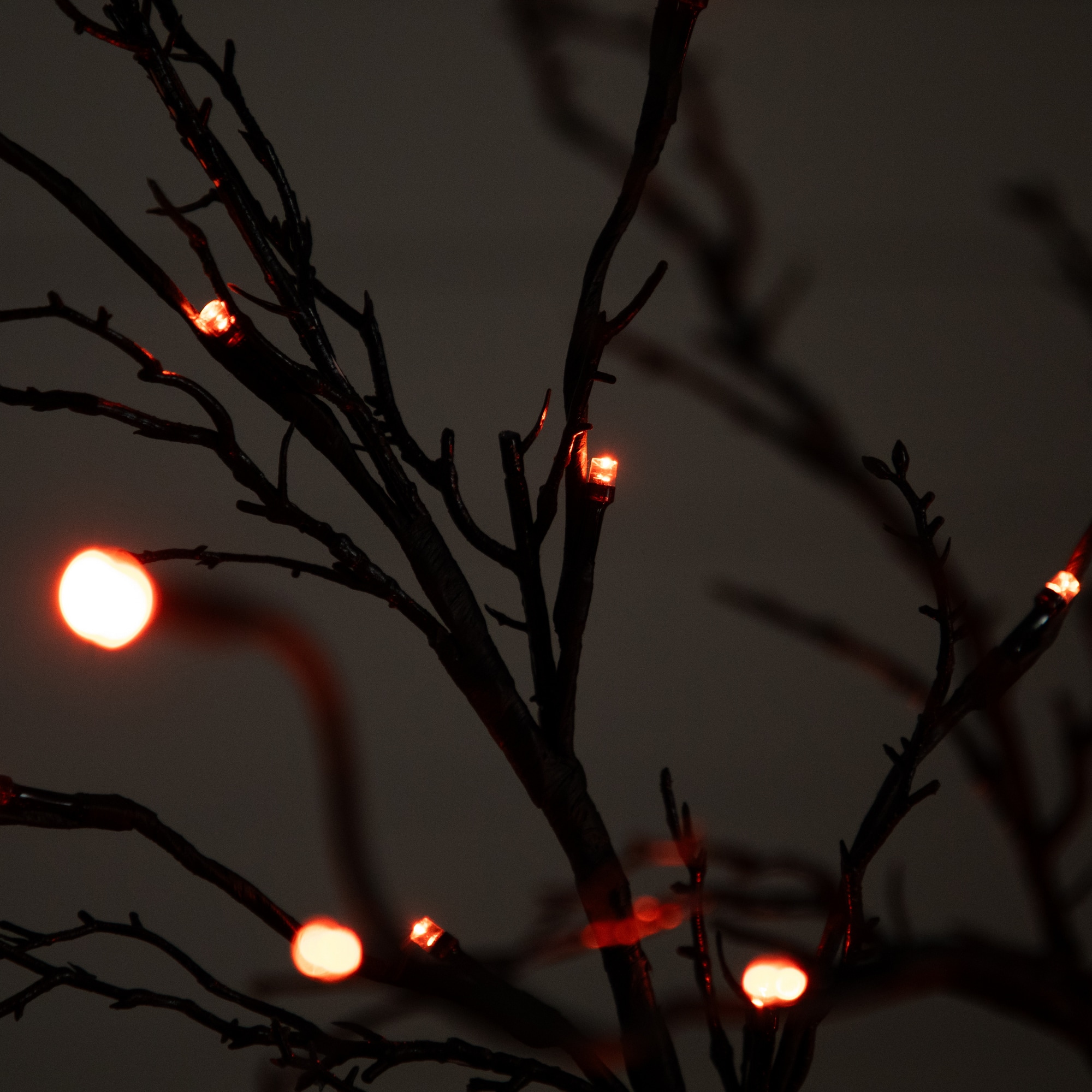 5ft. Orange & Purple LED Pre-Lit Halloween Deluxe Black Twig Artificial Fall Tree
