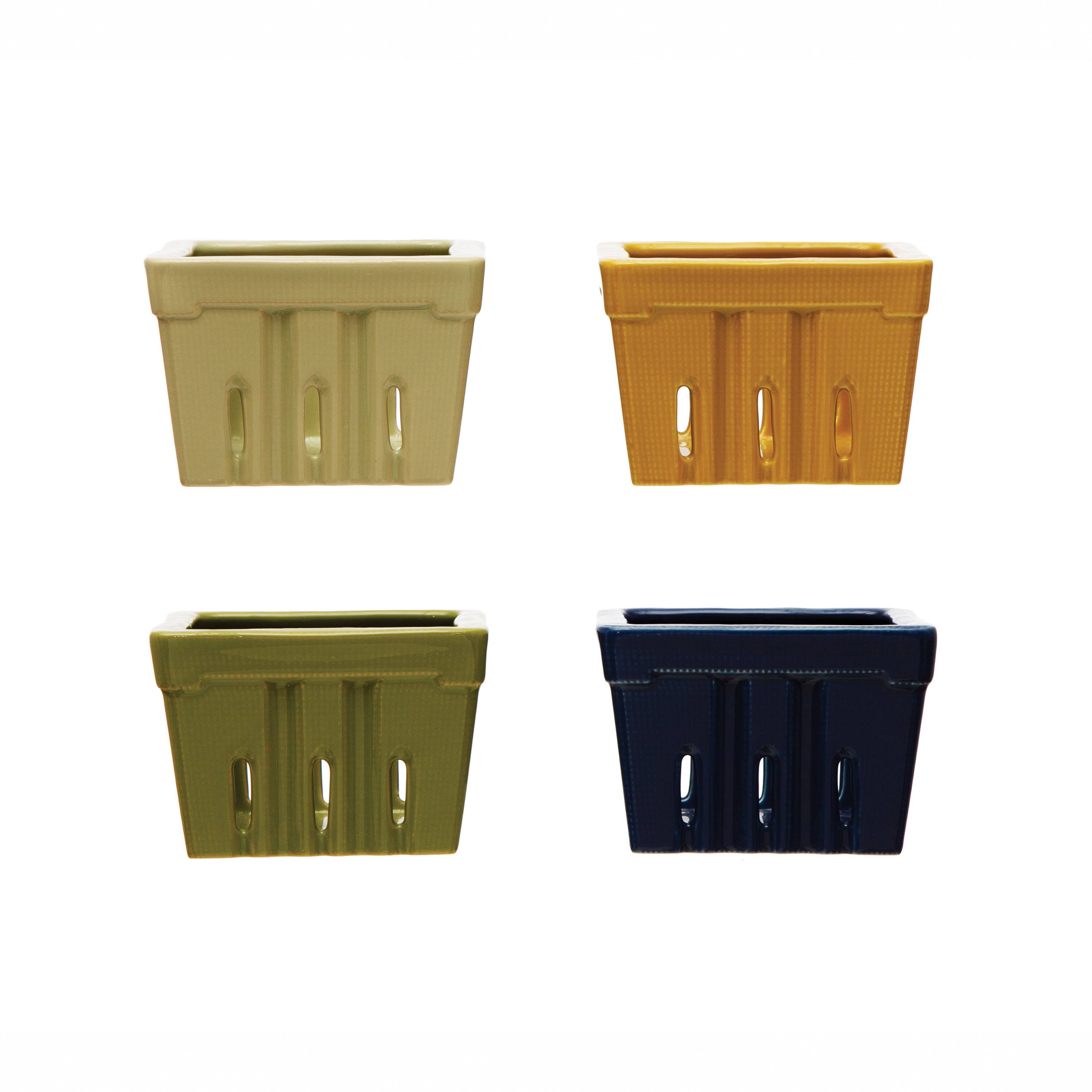 Hello Honey® 4.5" Textured Matte Stoneware Berry Basket Set