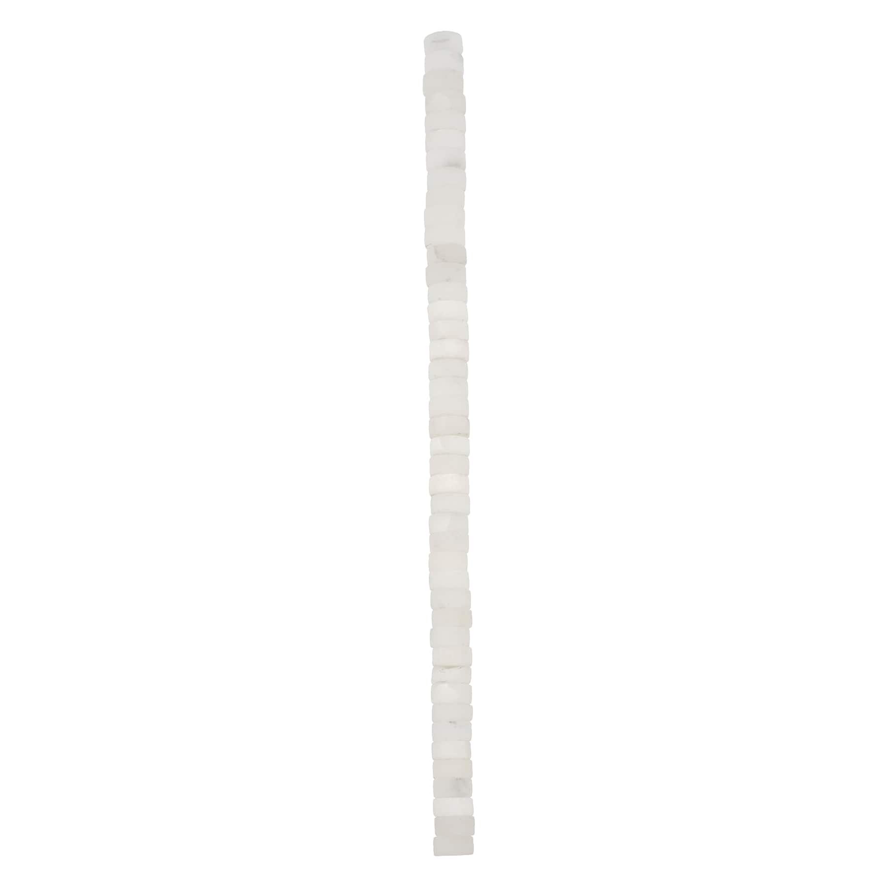 12 Pack: White Quartz Matte Heishi Beads by Bead Landing™