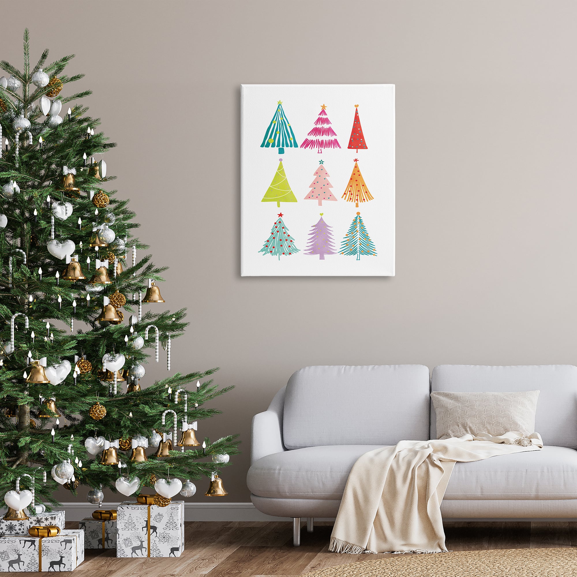 Stupell Industries Varied Fun Christmas Trees Canvas Wall Art