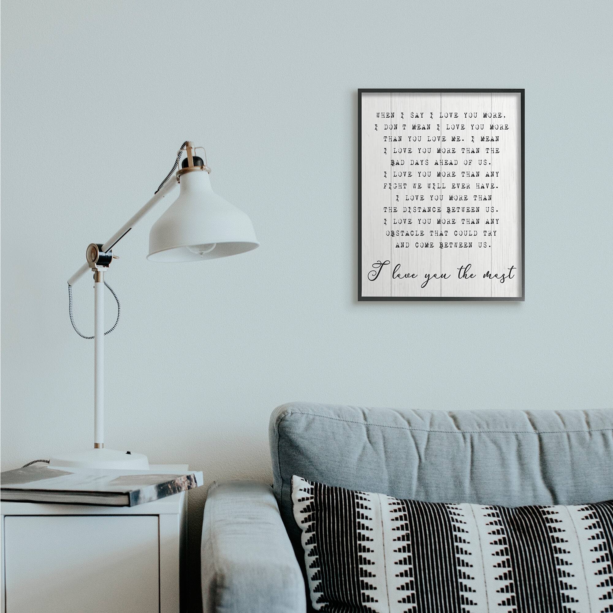 Stupell Industries I Love You The Most Inspirational Black Framed Wall Art