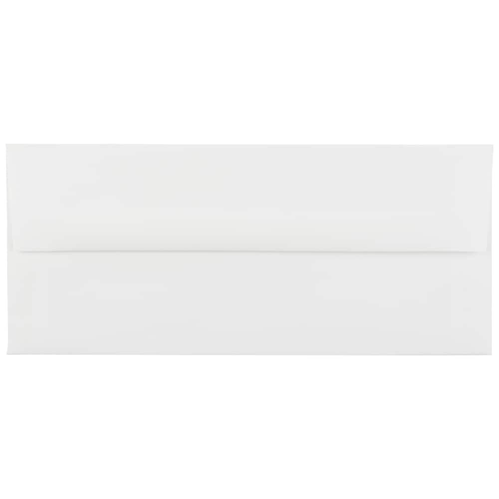 JAM Paper 4.12" x 9.5" Bright White Wove Strathmore Business Envelopes, 50ct.