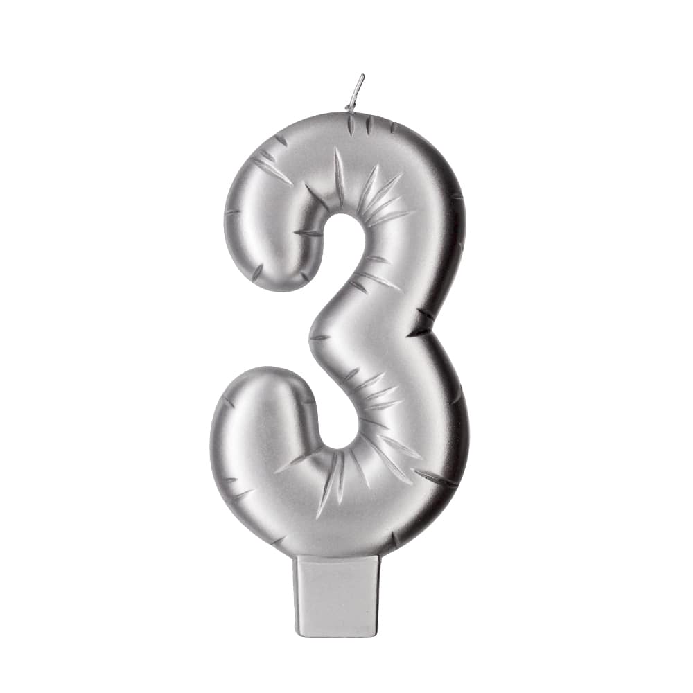 Silver Number Candle by Makery
