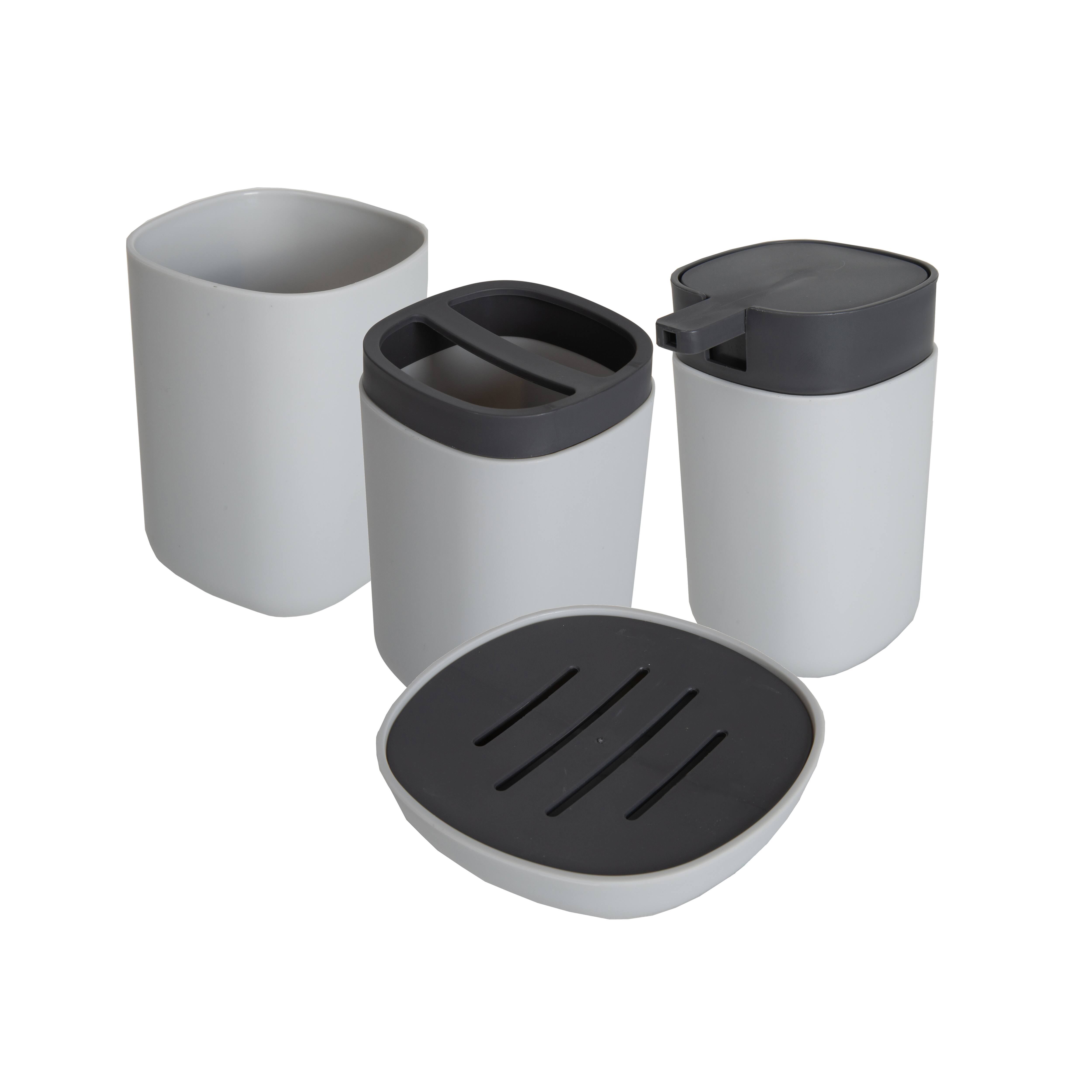 Bath Bliss White & Gray Contemporary Bathroom Set