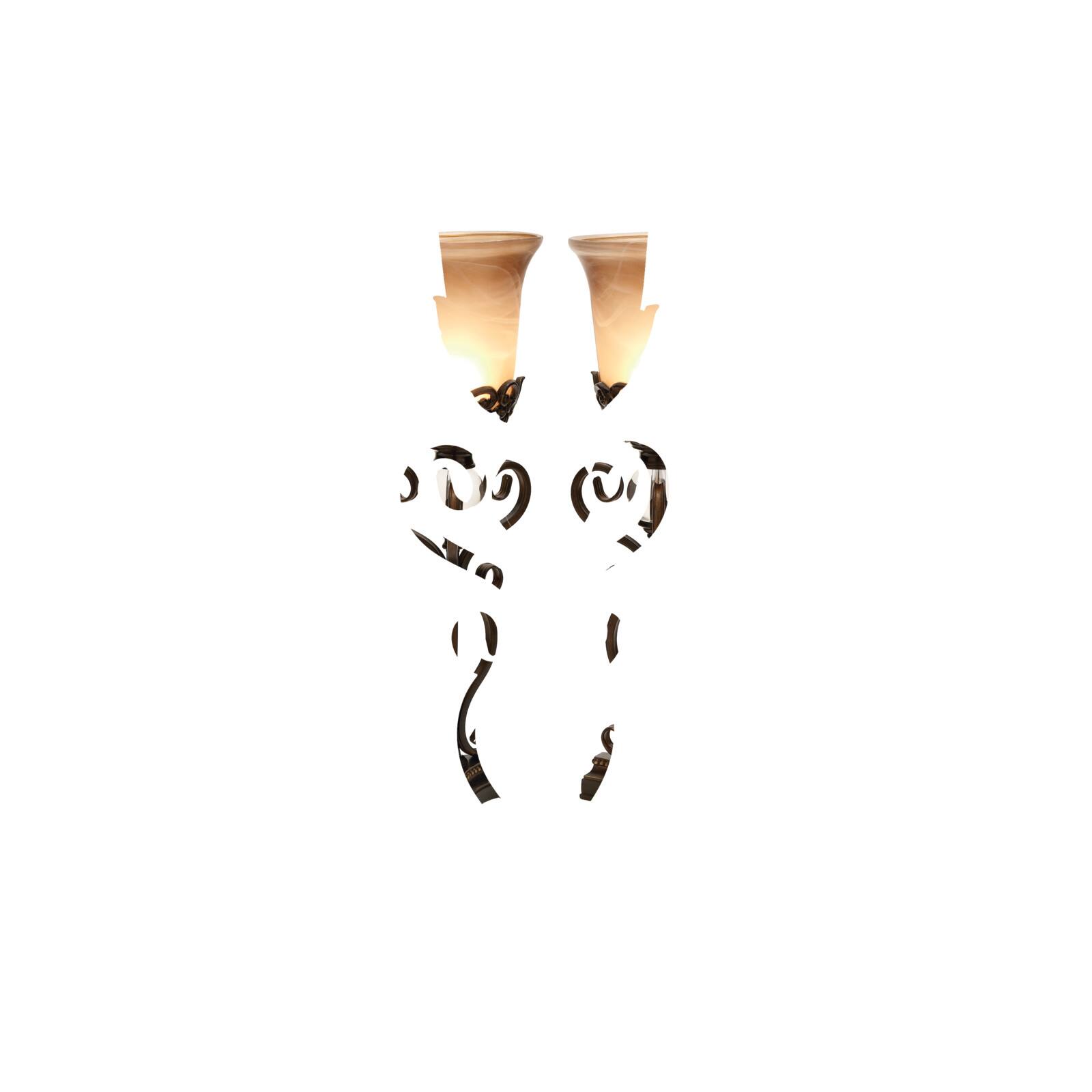 Set of 2" Brown Metal Mediterranean Uplight