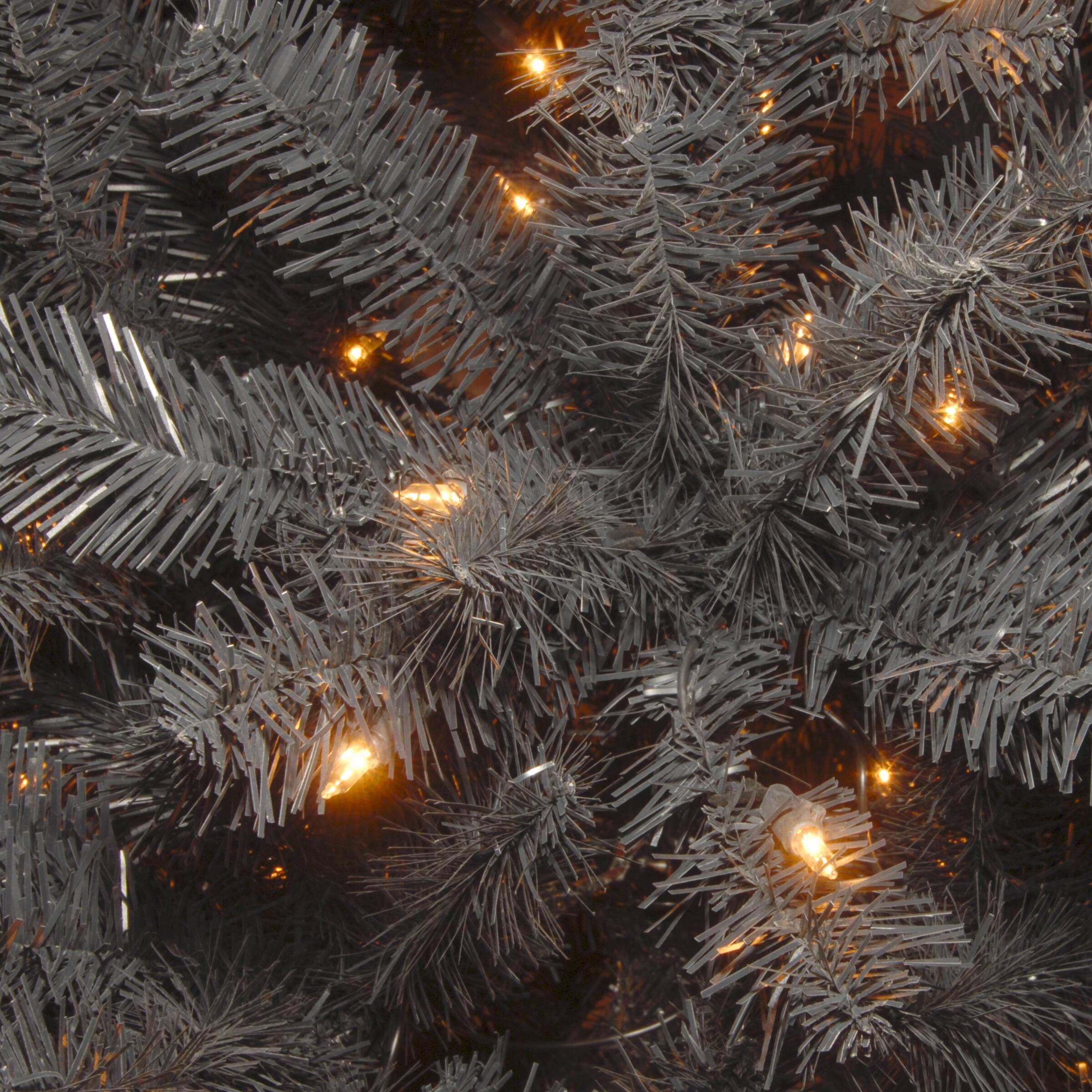 4.5ft. Pre-Lit North Valley® Black Spruce Artificial Christmas Tree, Clear Lights