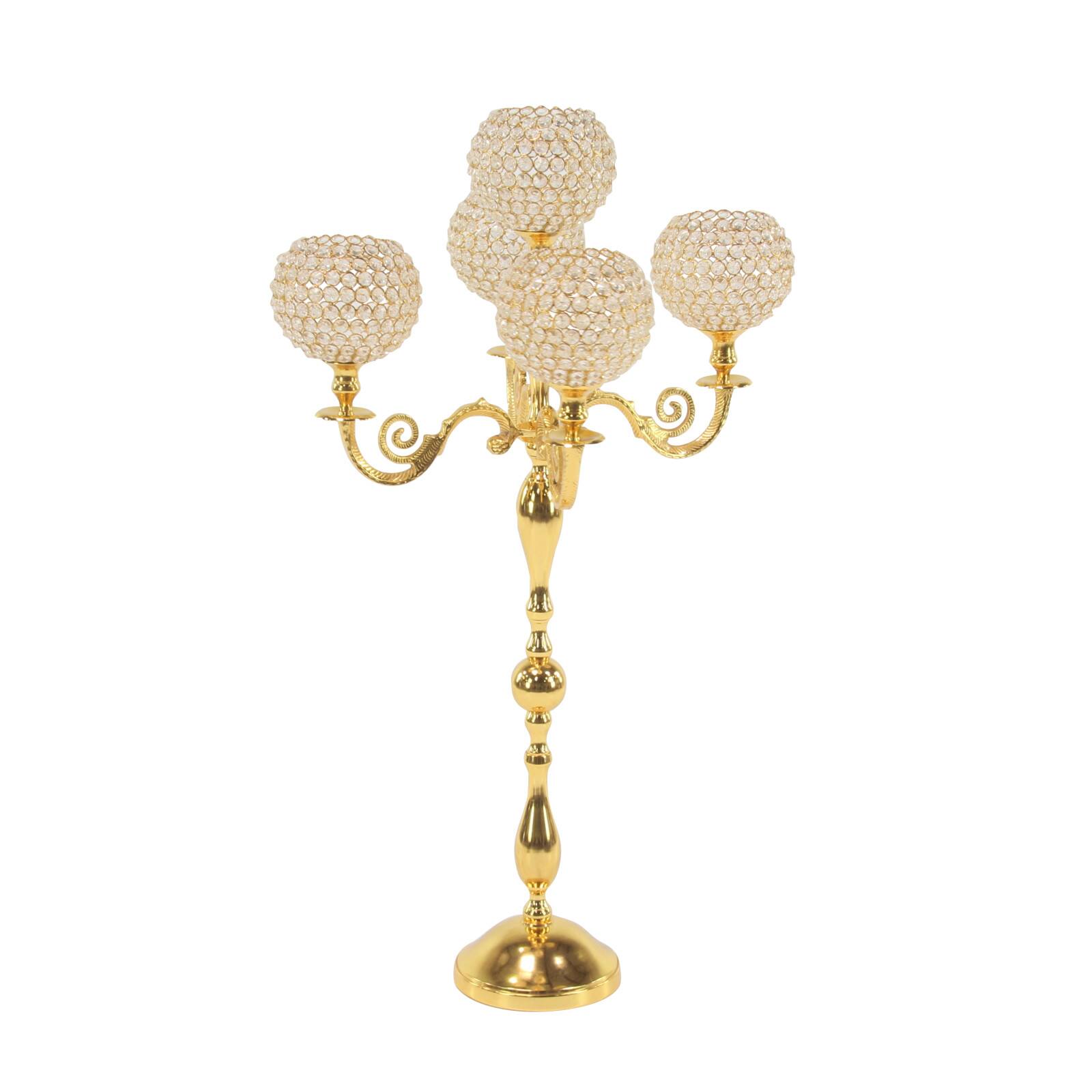 Gold Aluminum Glam Candle Holder, 40" x 24" x 24"