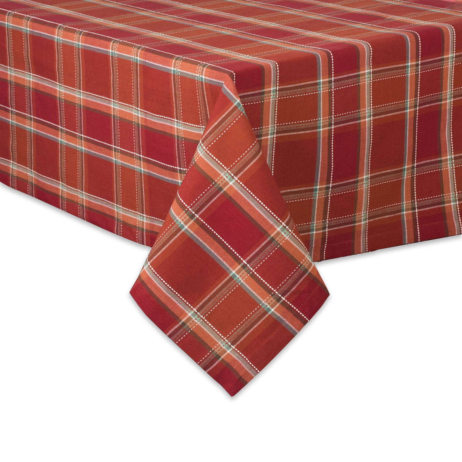 DII® 84" Autumn Spice Plaid Tablecloth