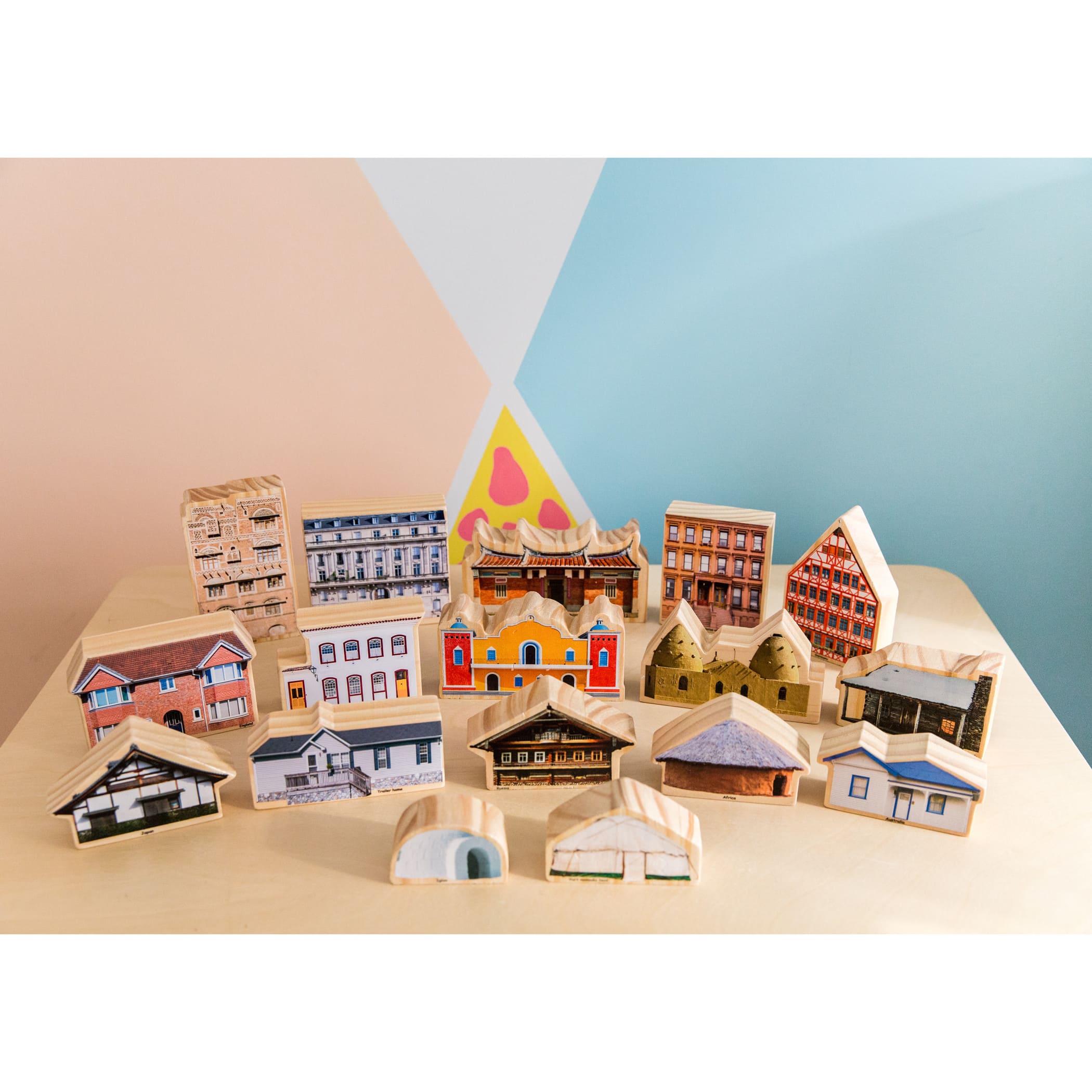 The Freckled Frog Where I Live Wooden Blocks Set
