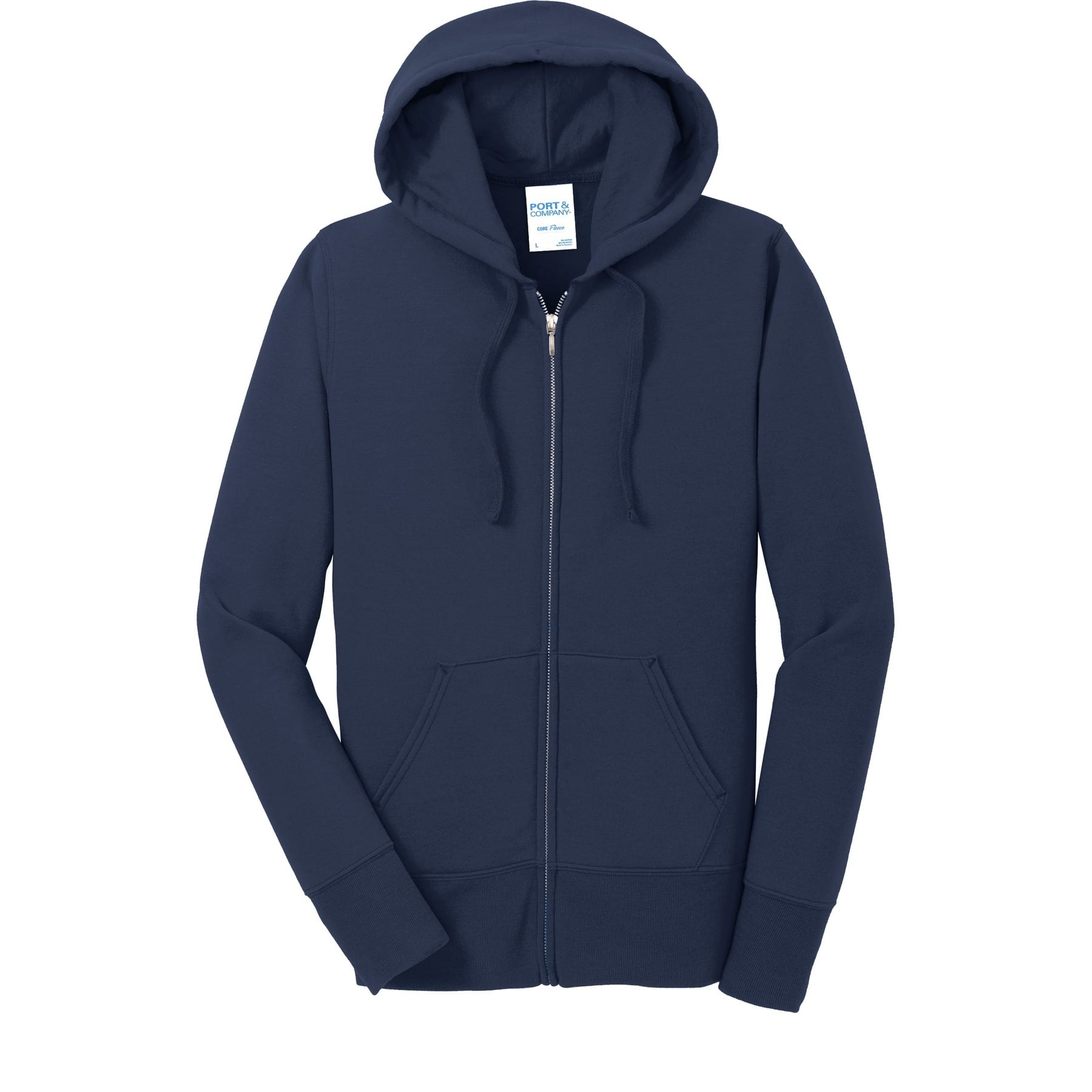 Port & Company&reg; Ladies Core Fleece Full-Zip Hooded Sweatshirt in Navy Blue | XL | Michaels&reg;