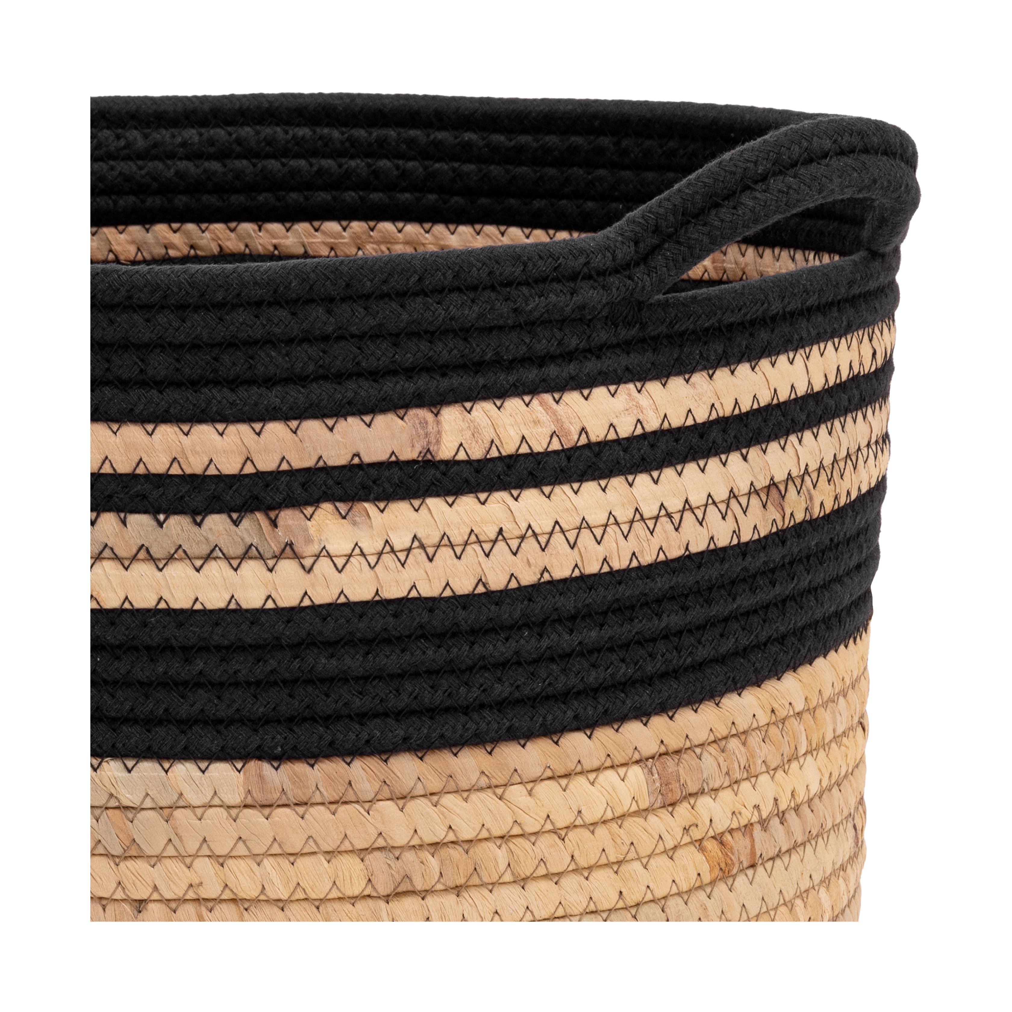 Seville Classics Small Round Water Hyacinth & Rope Basket