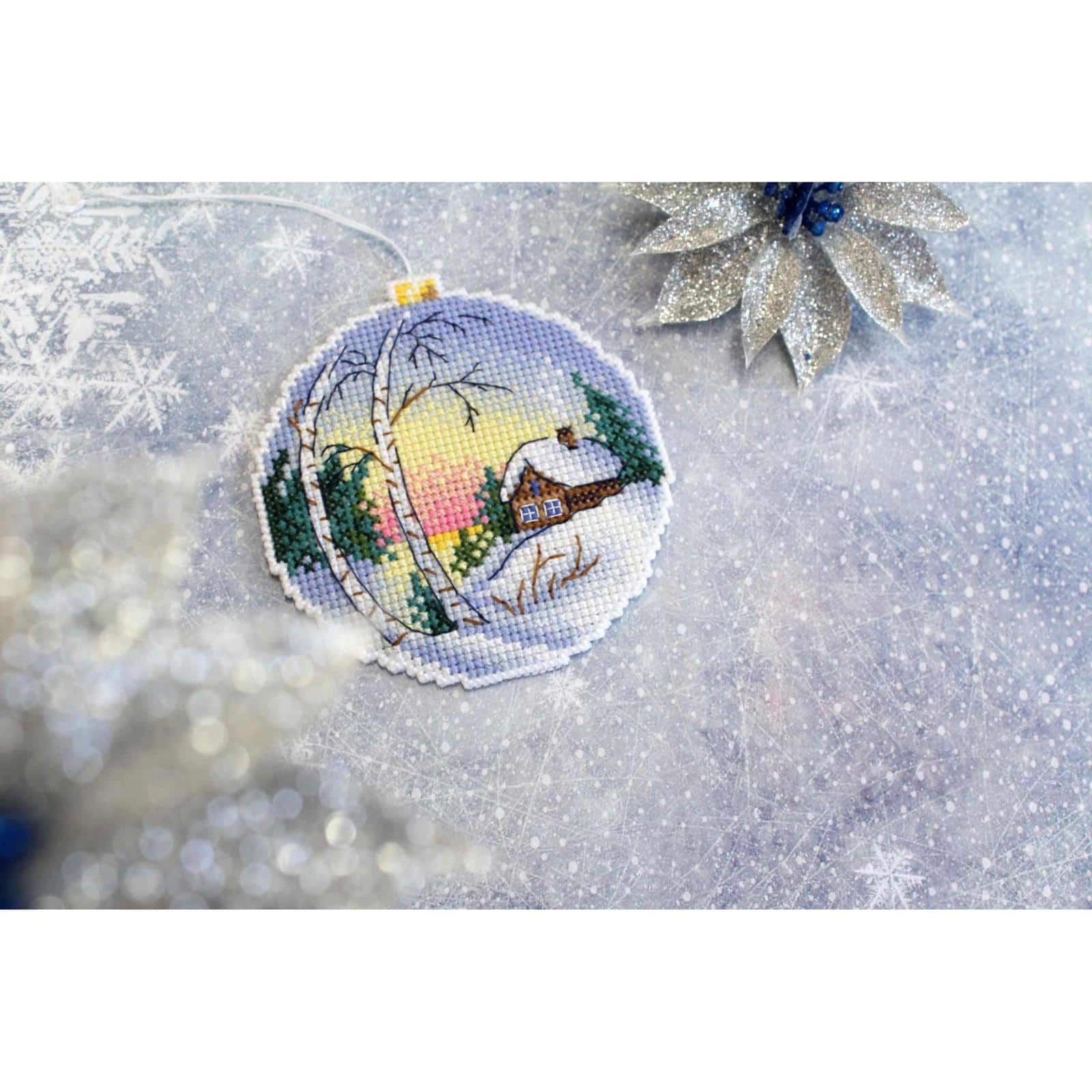 MP Studia Winter Landscape Plastic Canvas Counted Cross Stitch Kit