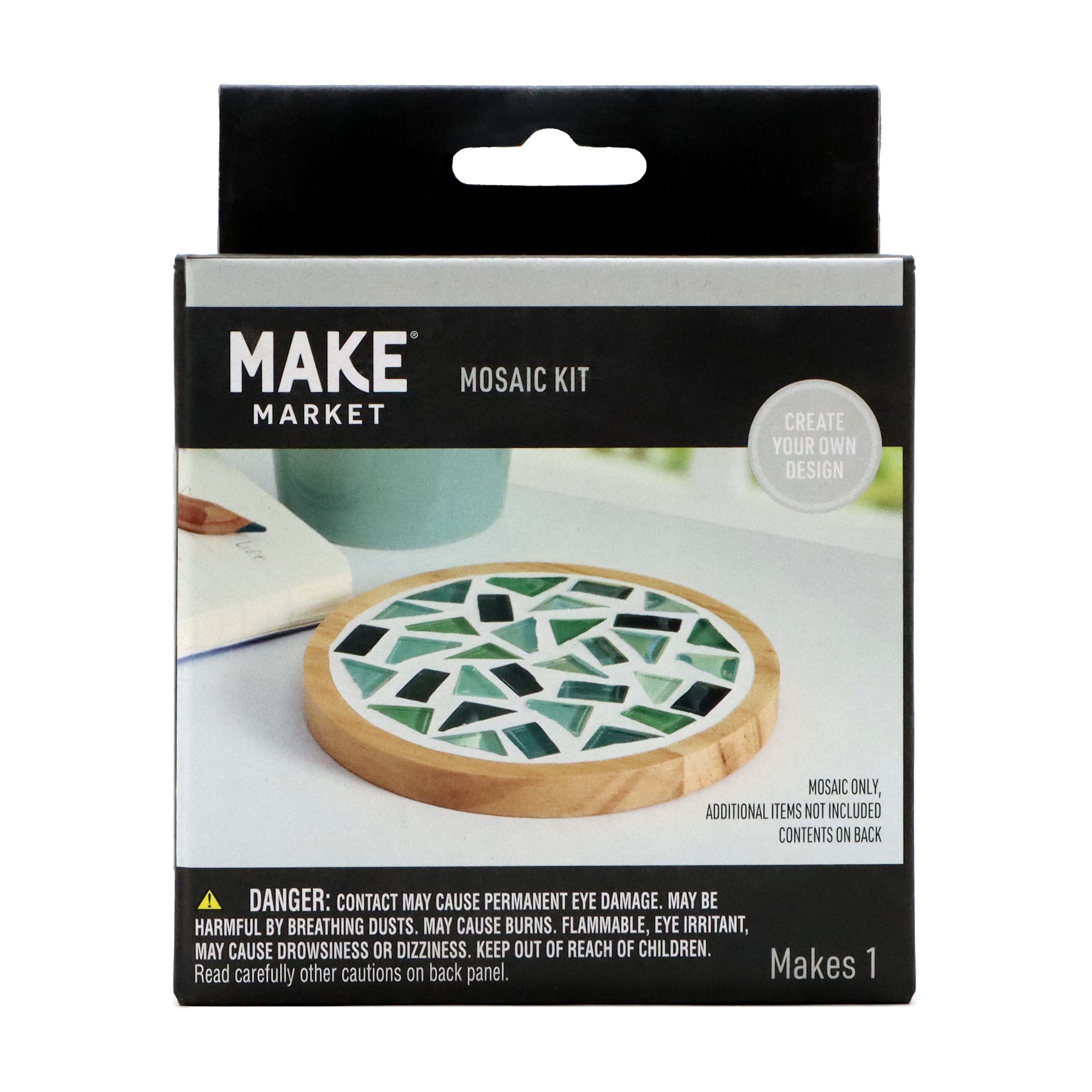 4" Round Green Coaster Mosaic Kit by Make Market®