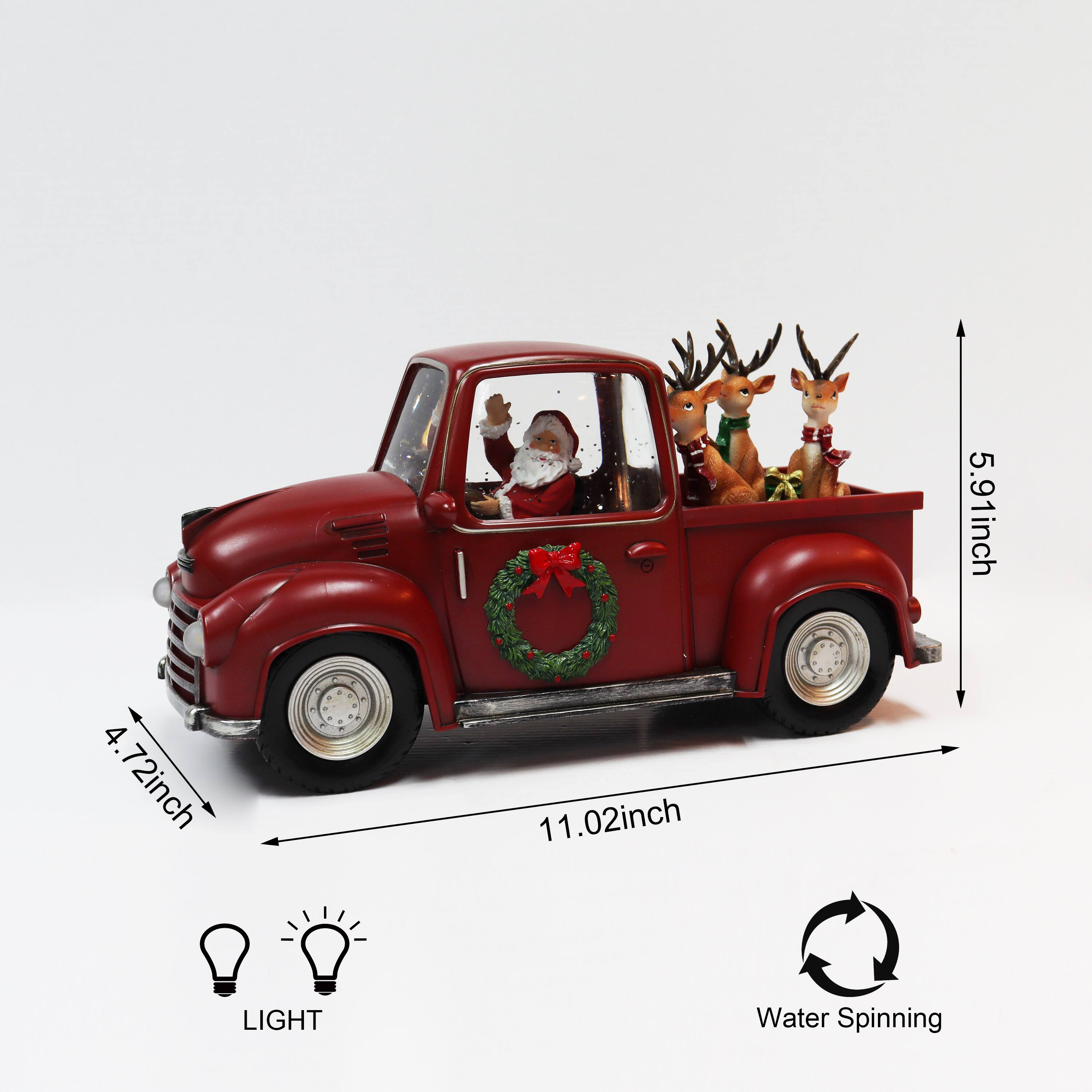 Moments in Time 5.9" Acrylic Truck with Reindeer Décor