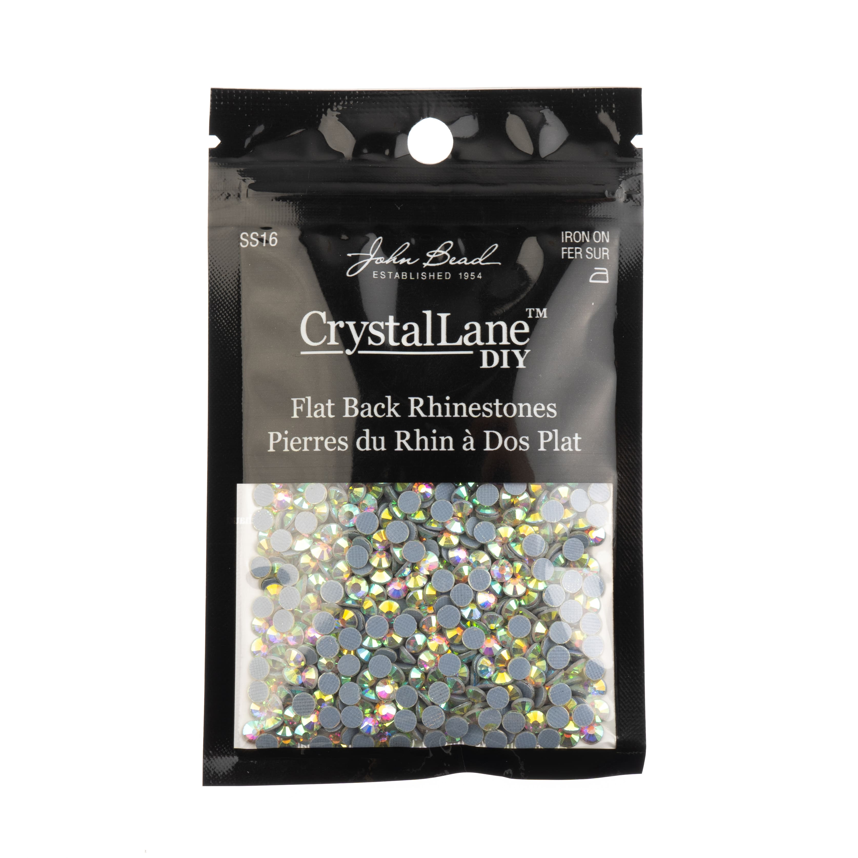 Crystal Lane DIY SS16 Round Glass Hotfix Flatback Rhinestones, 1,440ct.