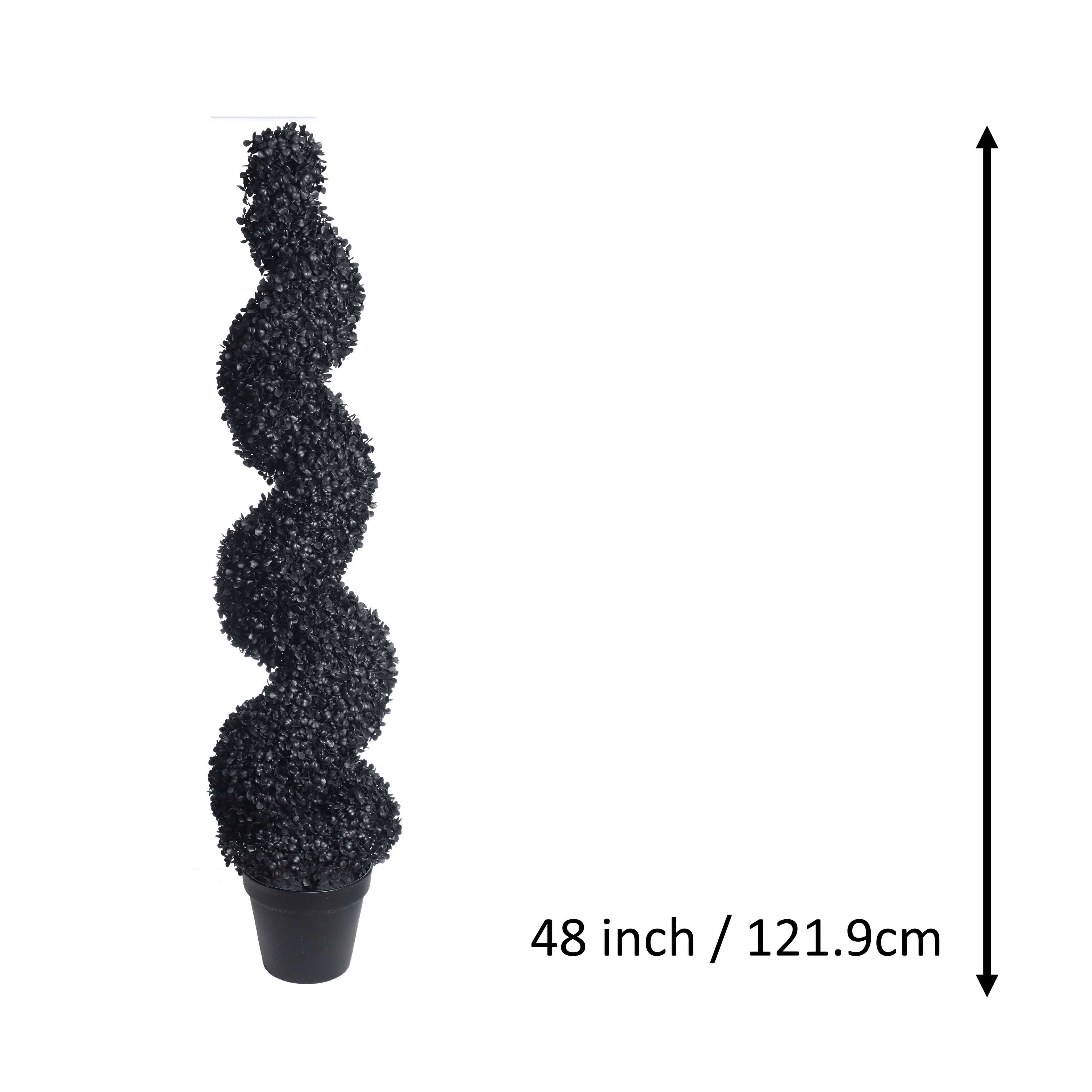 Black Boxwood Spiral UV Resistant Topiary by Ashland