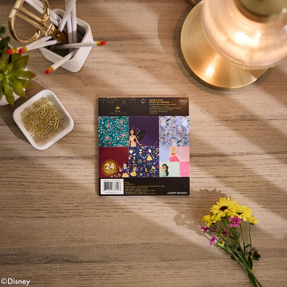 The Happy Planner® Disney© Princesses 6" x 6" Scrapbooking Paper Pad, 24 Sheets