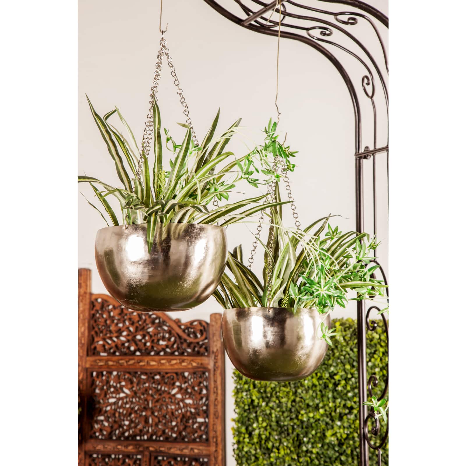 Silver Metal Glam Planter Set, 5" & 6"