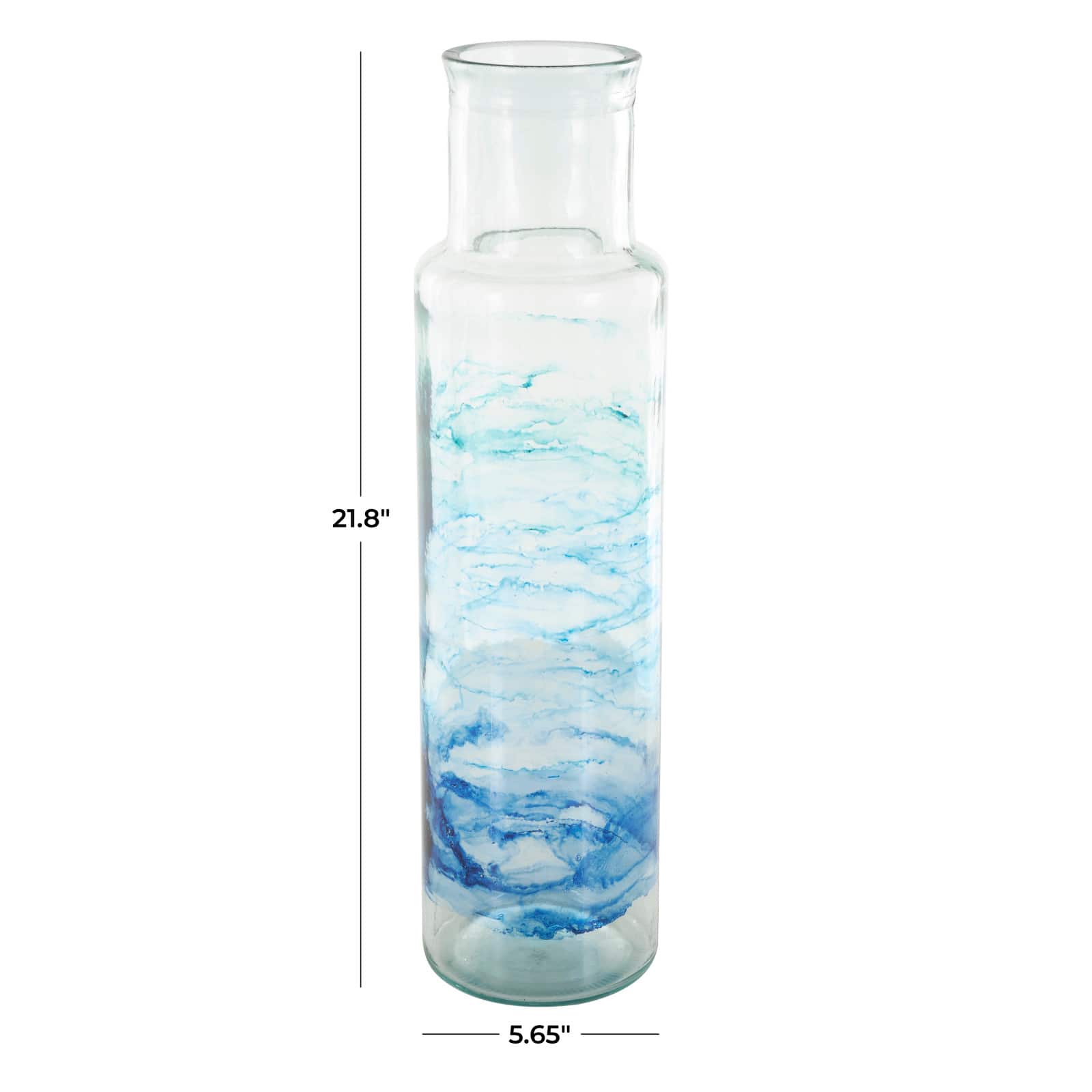 Blue Abstract Ombre Recycled Glass Vase